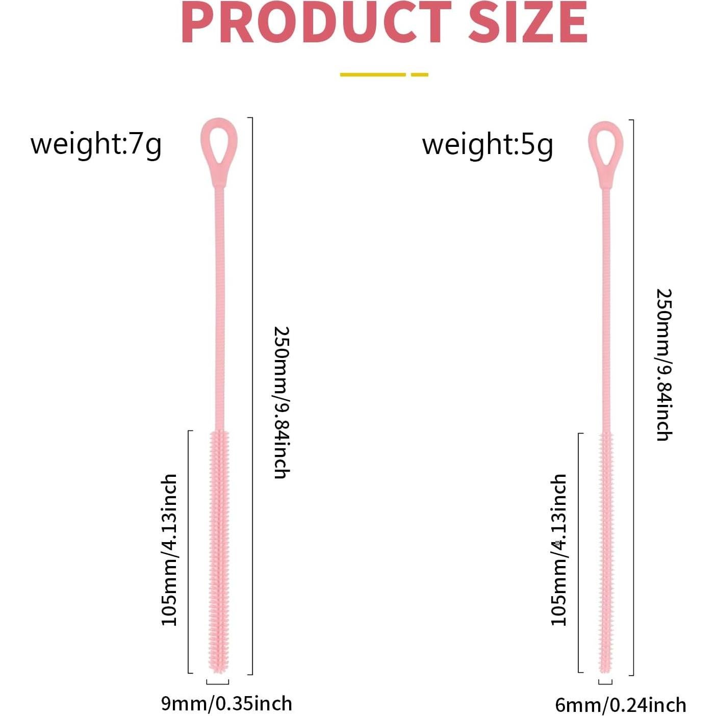 Set de 2 Cepillos Limpiadores de Pajitas Cabipeove 25cm Rosa