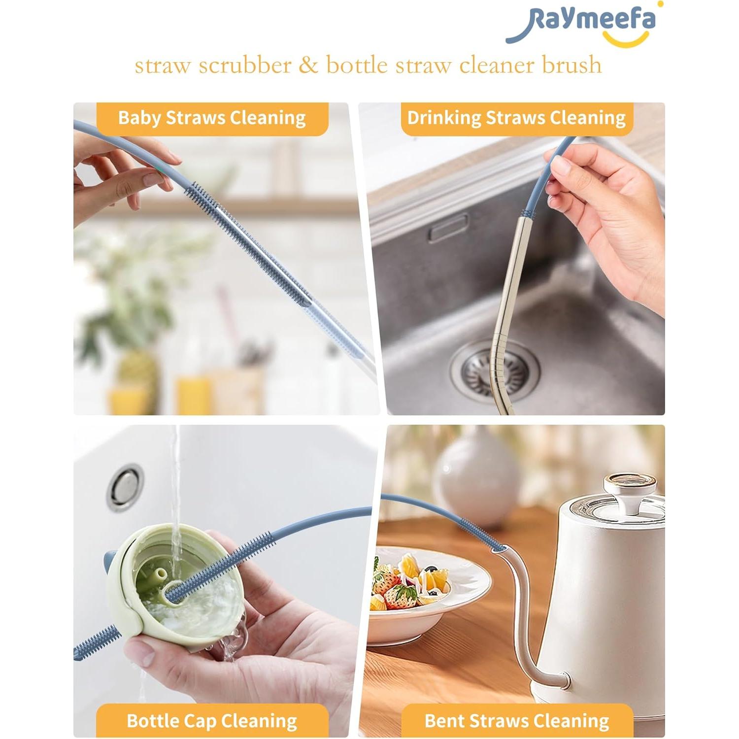 Cepillo Limpiador de Popotes Raymeefa 25.4 cm Silicona Azul