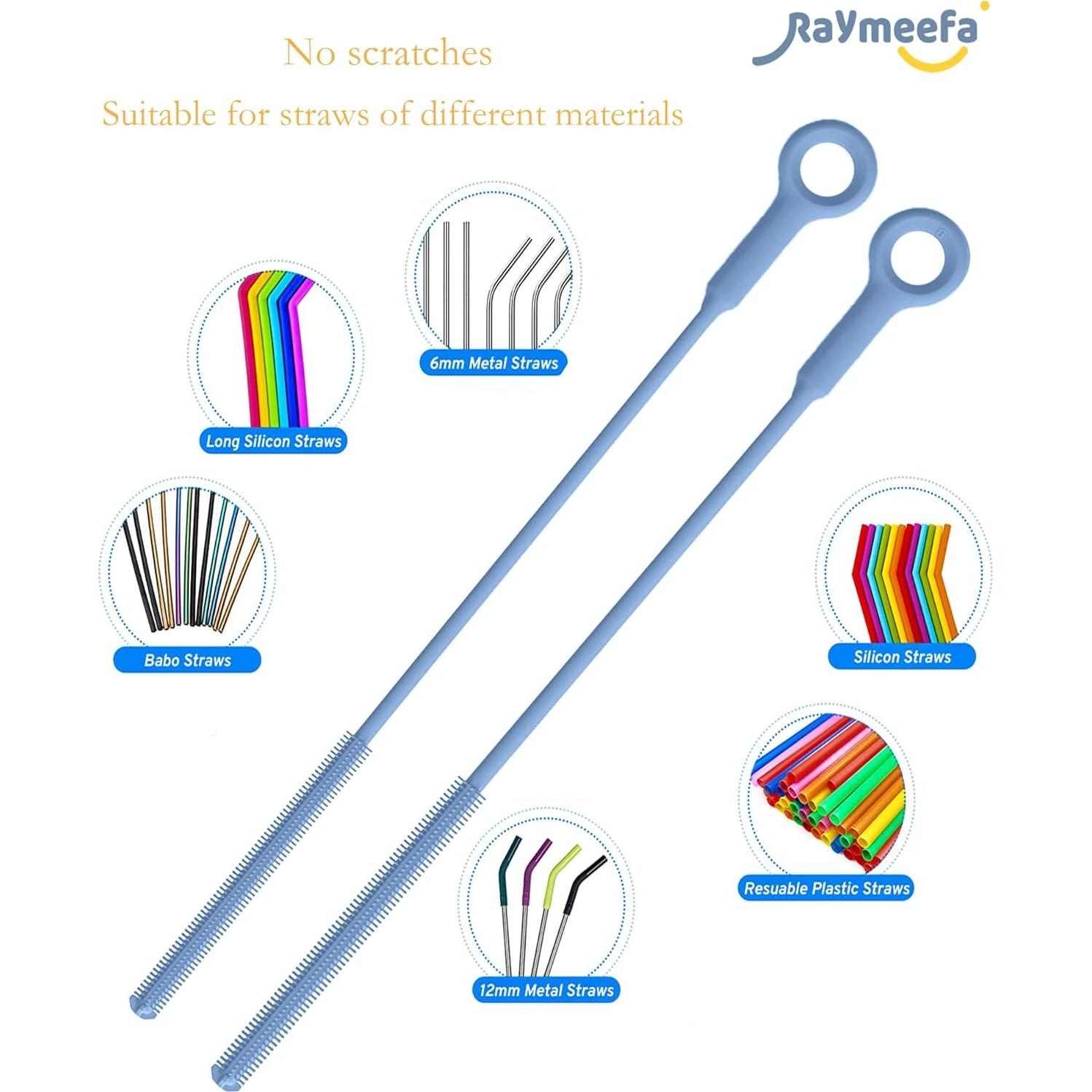 Cepillo Limpiador de Popotes Raymeefa 25.4 cm Silicona Azul