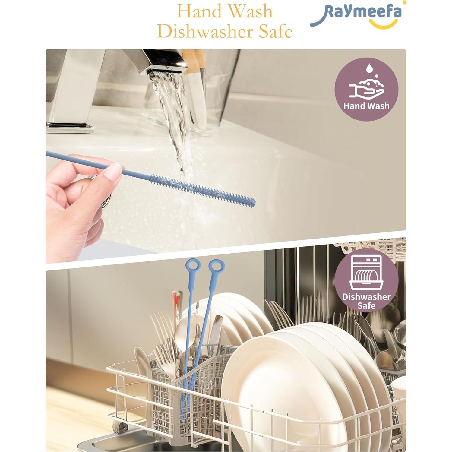 Cepillo Limpiador de Popotes Raymeefa 25.4 cm Silicona Azul