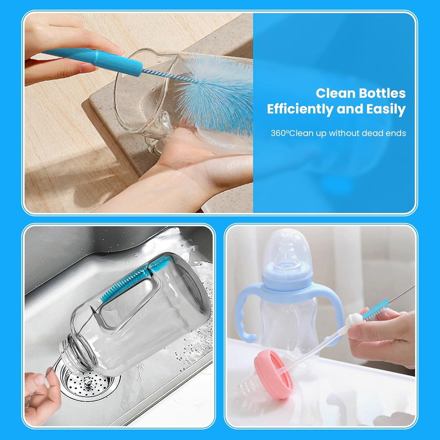 Paquete de 5 Cepillos Limpiadores PZLife para Botellas y Pajitas