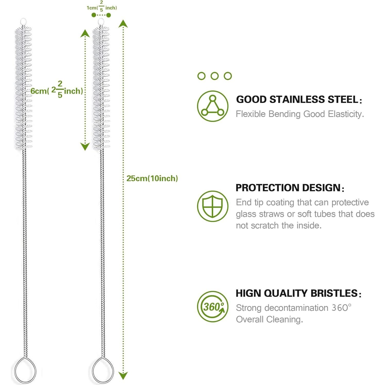 Juego de 10 Cepillos Limpiadores de Pajillas Tidy Monster 25.4 cm