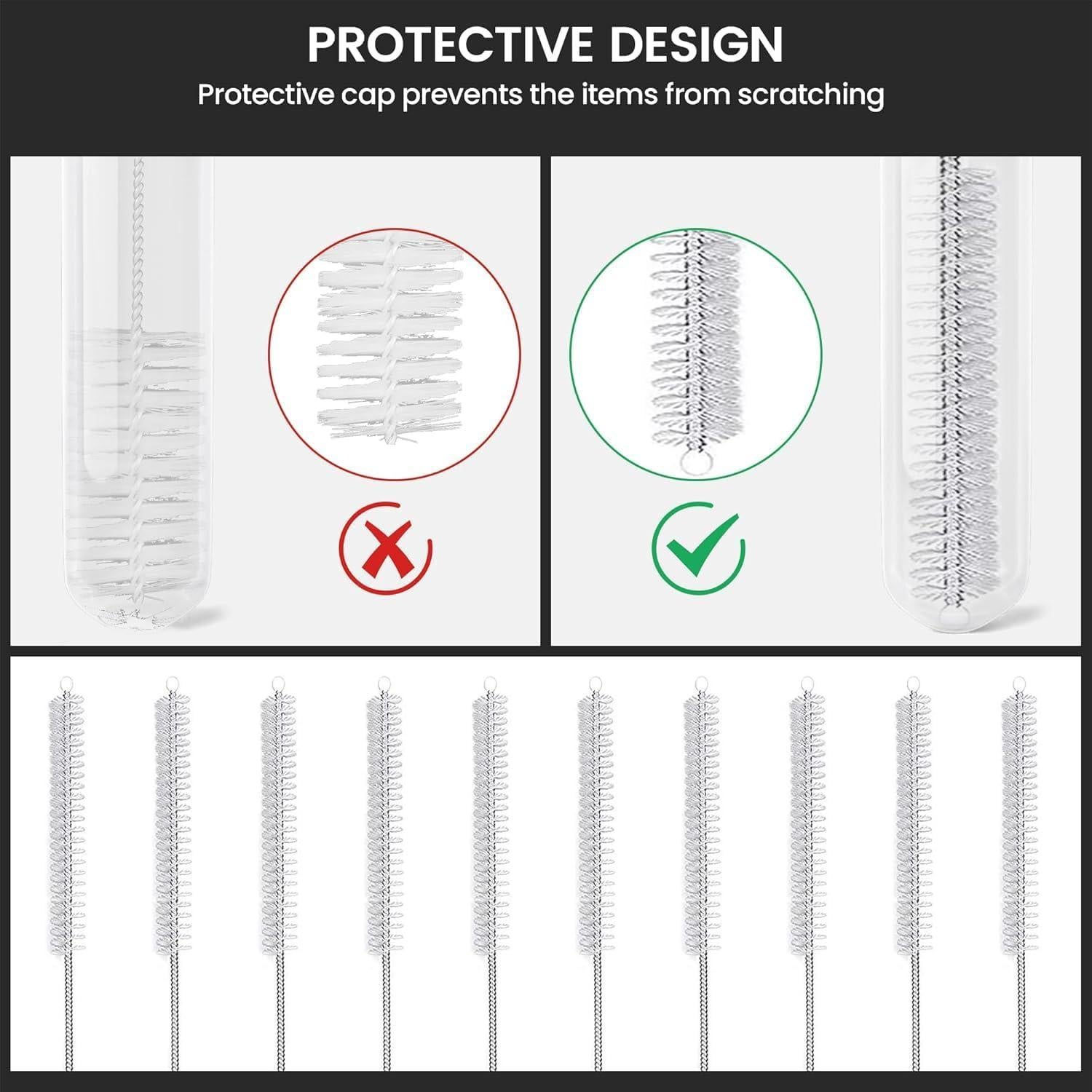 Juego de 10 Cepillos Limpiadores de Pajillas Tidy Monster 25.4 cm