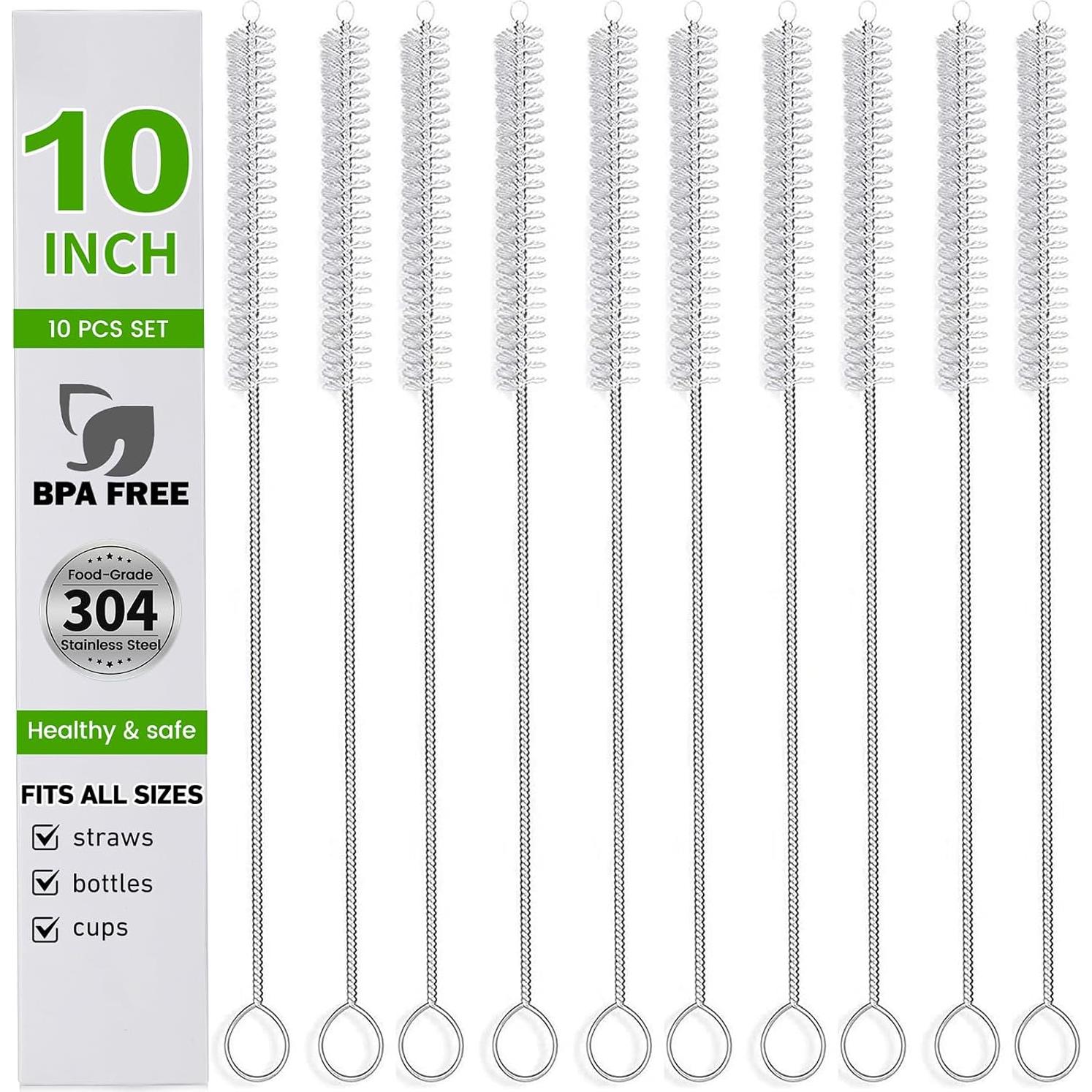 Juego de 10 Cepillos Limpiadores de Pajillas Tidy Monster 25.4 cm