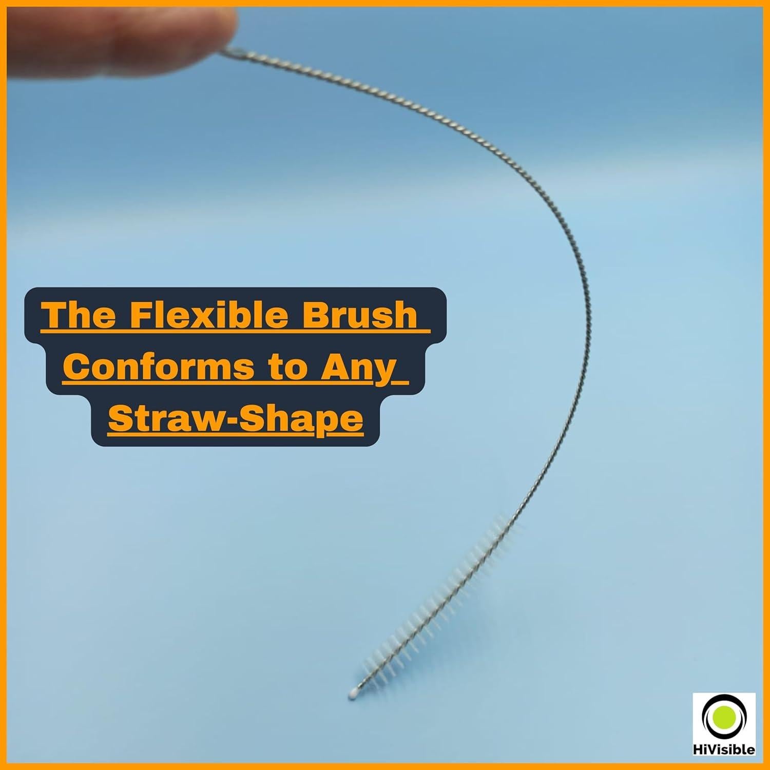 Juego de 10 Cepillos Limpiadores de Popotes HiVisible - Acero Inoxidable
