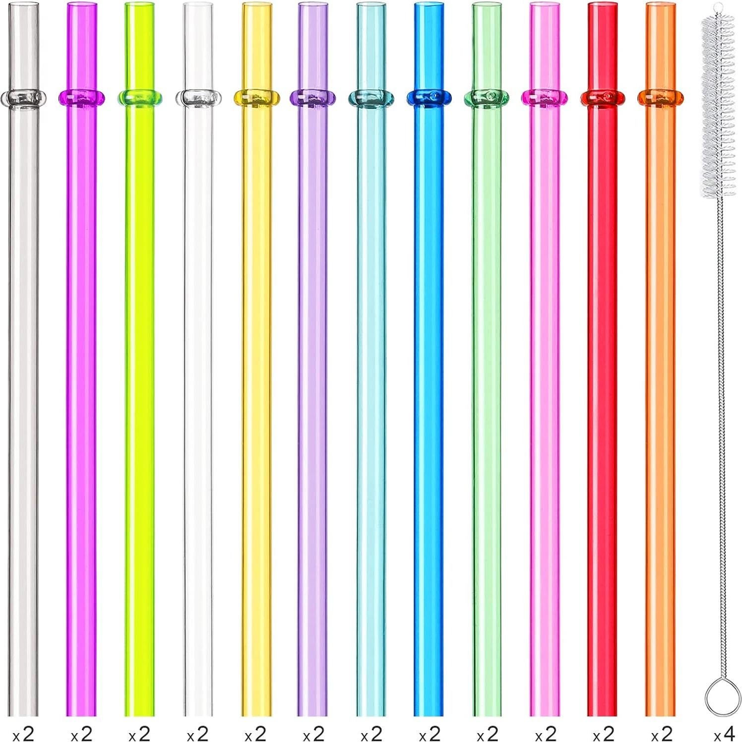 24 Pajitas Reutilizables VITEVER 26.67 cm Multicolor con Cepillos