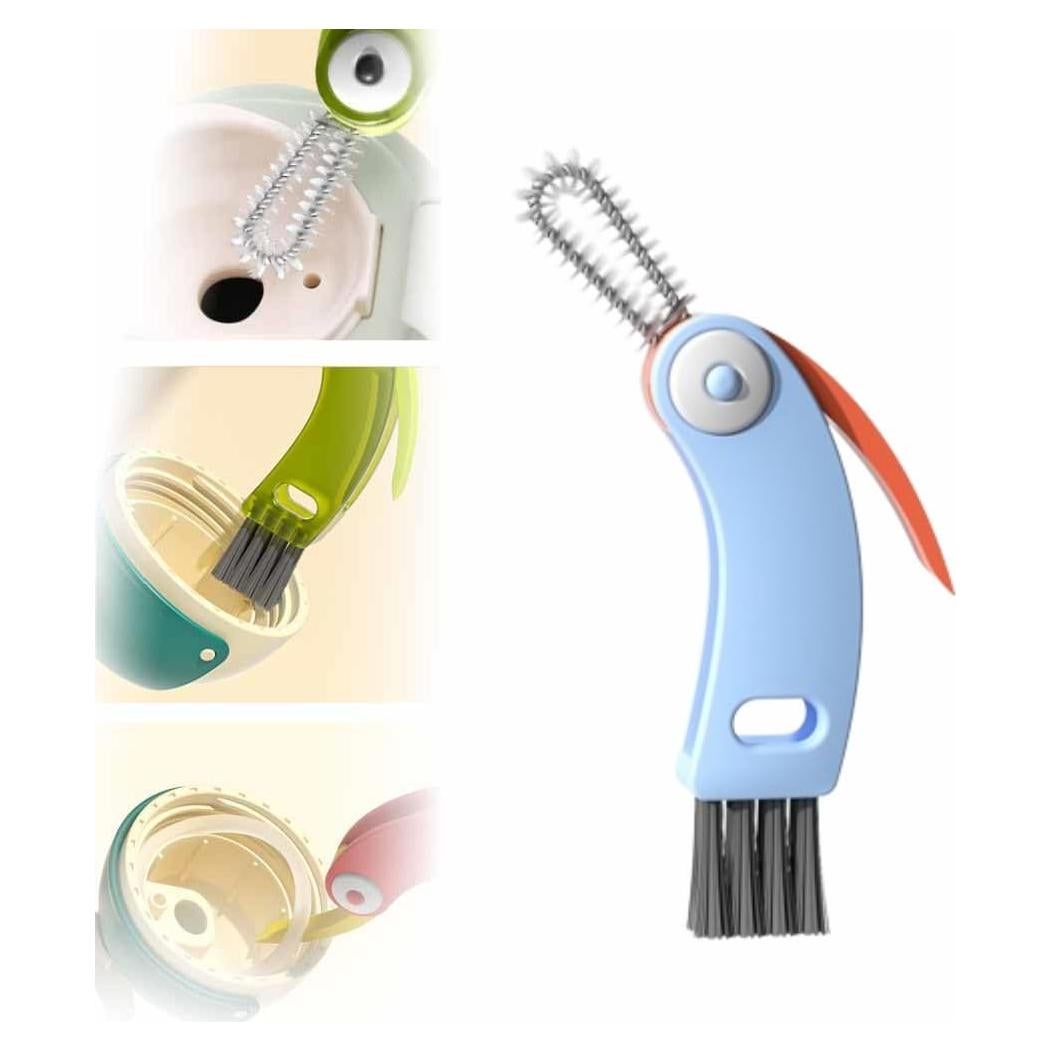 3 in 1 Multifunctional Cup Lid Cleaner - Crevice Cleaning Brush Set for Tight Spaces, Baby Bottles & More - Portable & Upgrade A3