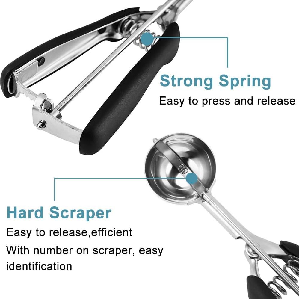 Juego de cucharas para galletas HOMURE - Acero inoxidable 3 tamaños