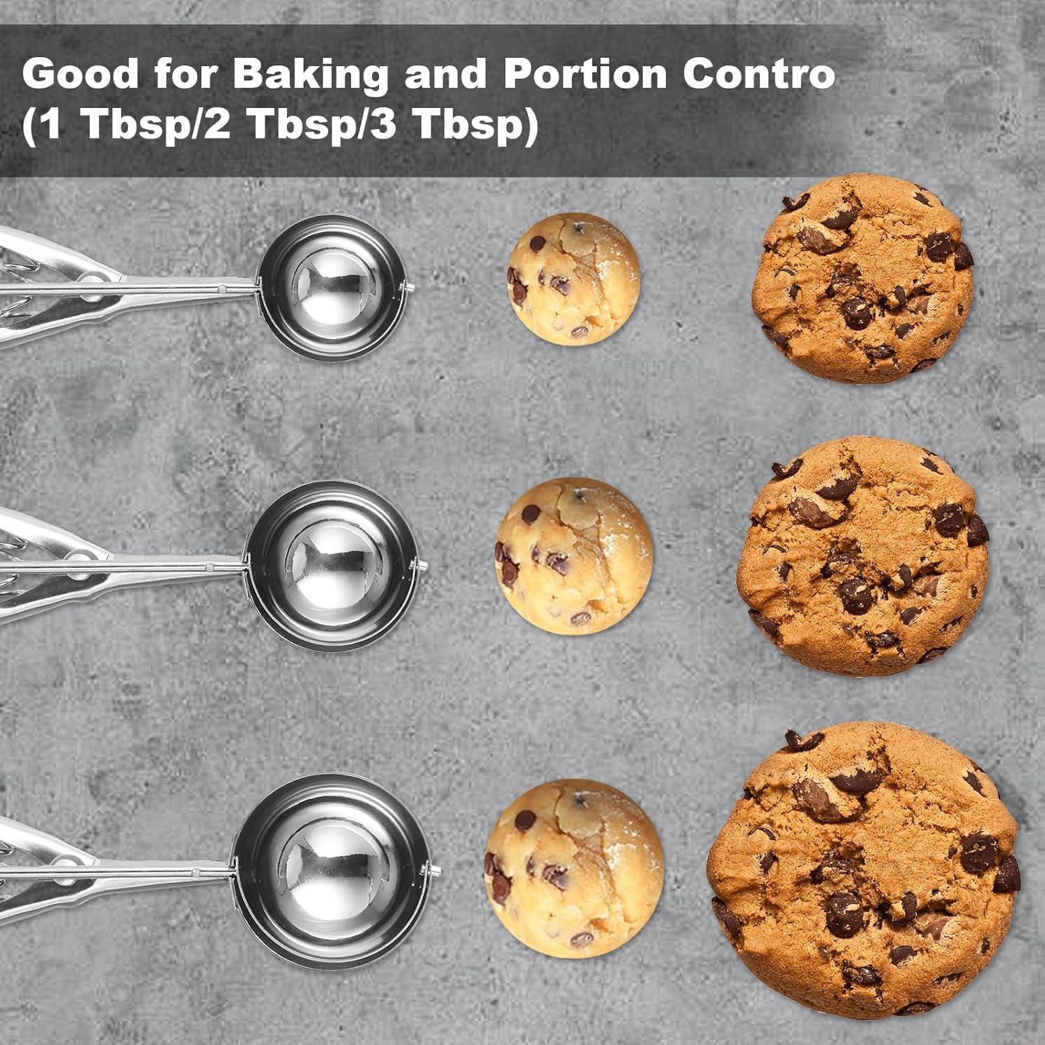 Juego de Cucharones para Galletas LifHap - Acero Inoxidable 3 Pzs