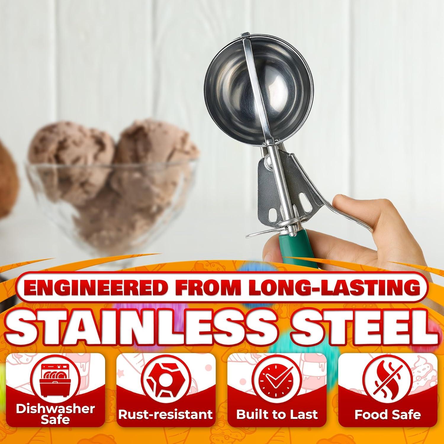 Cucharón de Helado Reluen 79g Acero Inoxidable Antideslizante