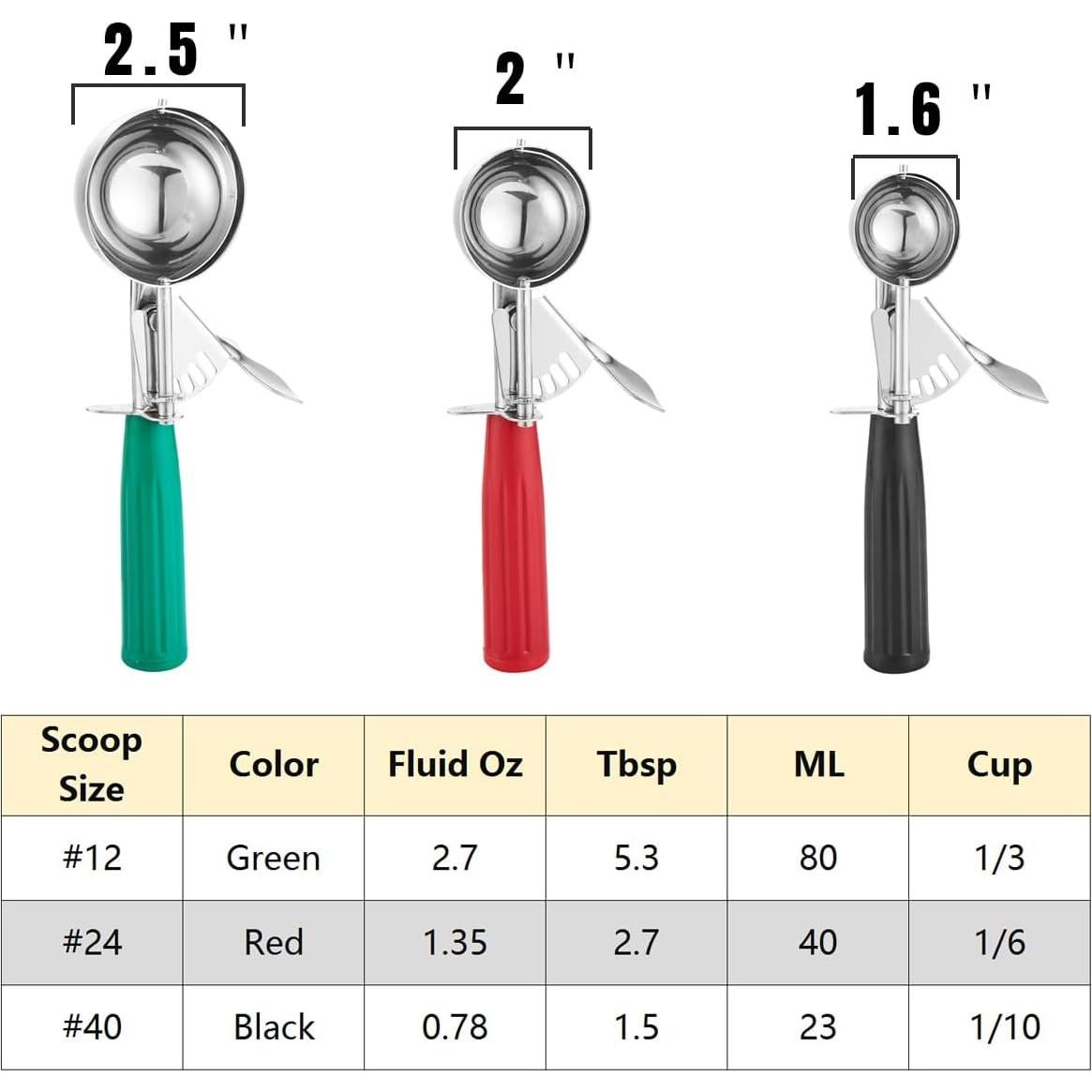 Juego de cucharas para galletas Todeu 3 tamaños acero inoxidable