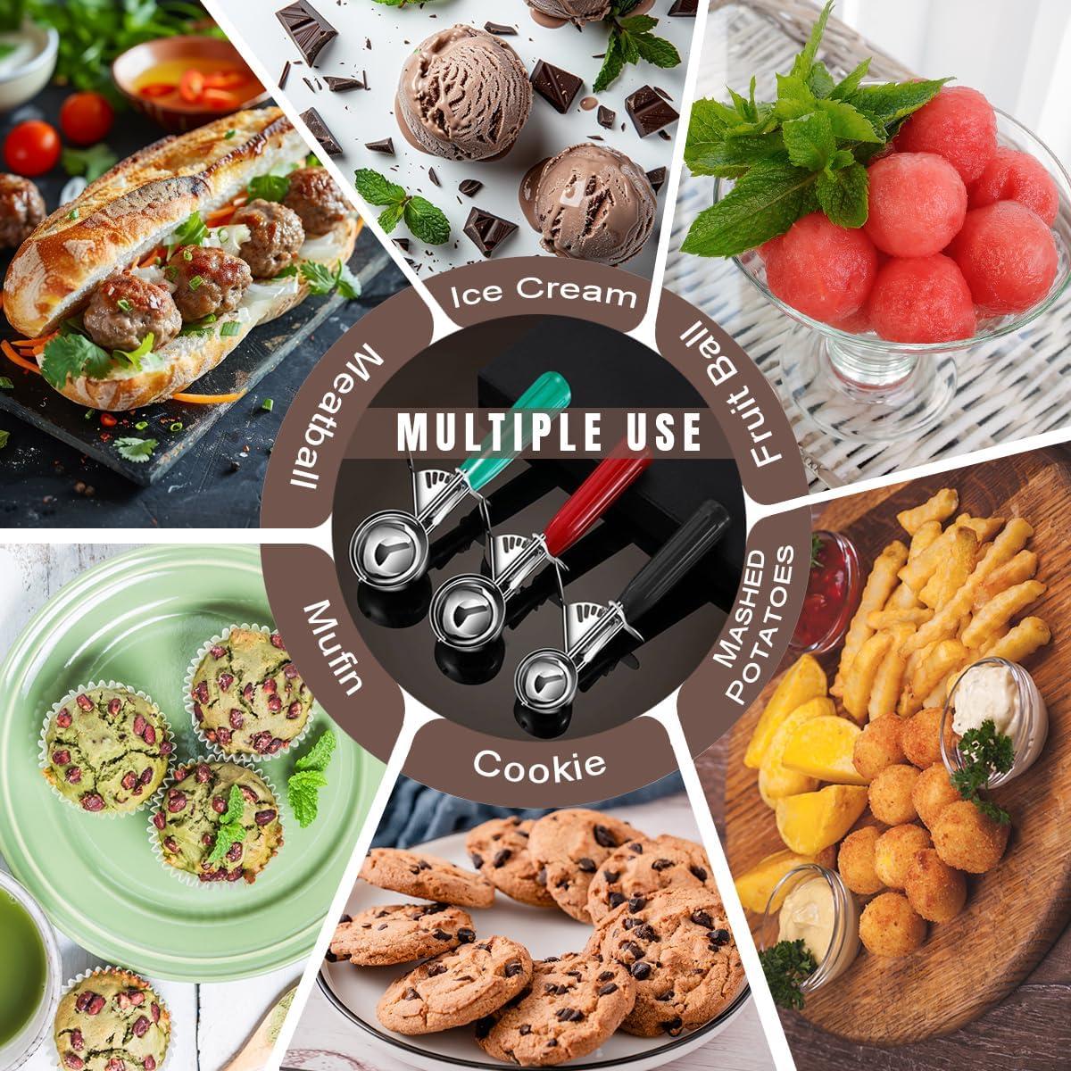 Juego de cucharas para galletas Todeu 3 tamaños acero inoxidable