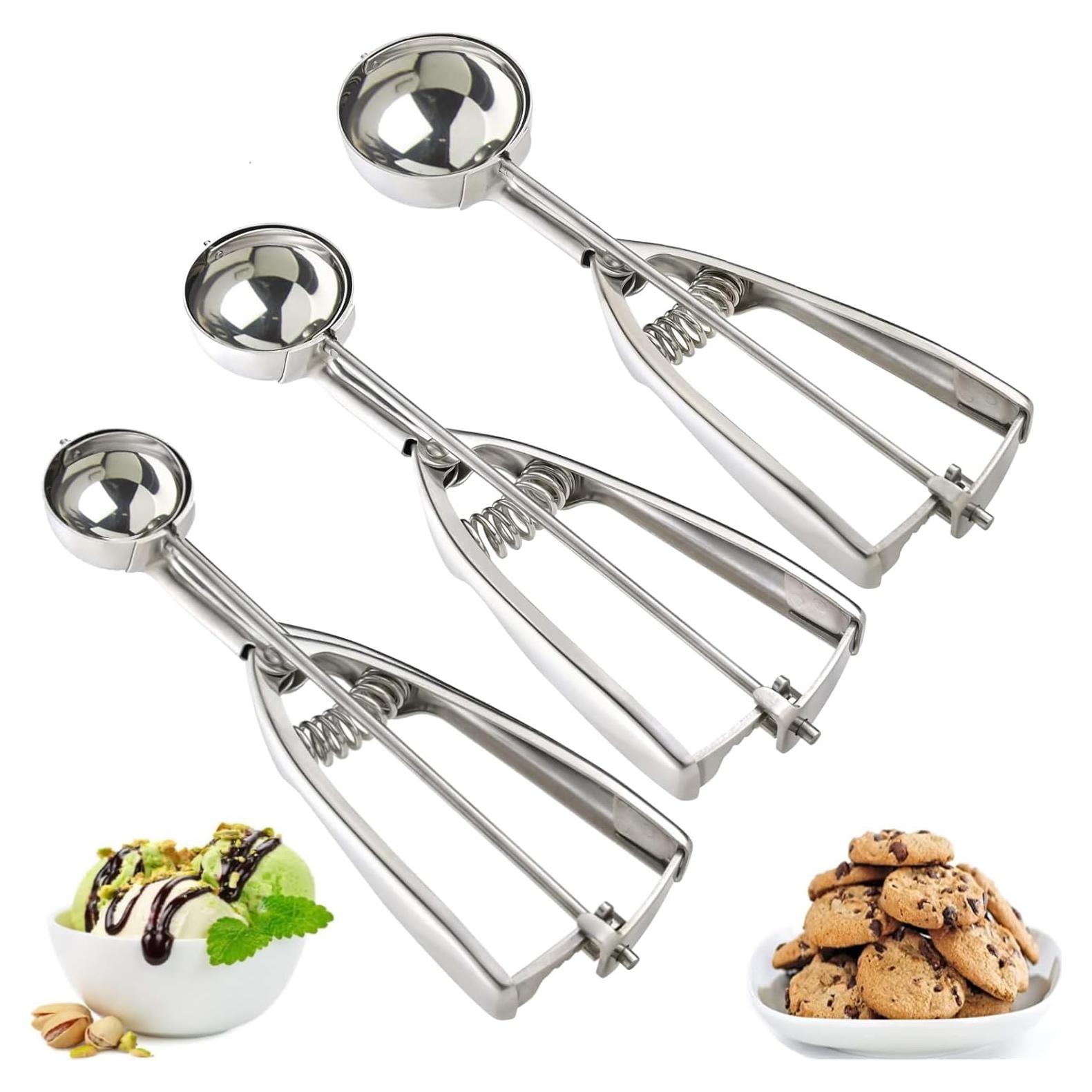 Set de 3 Cucharones para Helado OSHLANT Acero Inoxidable 18/8