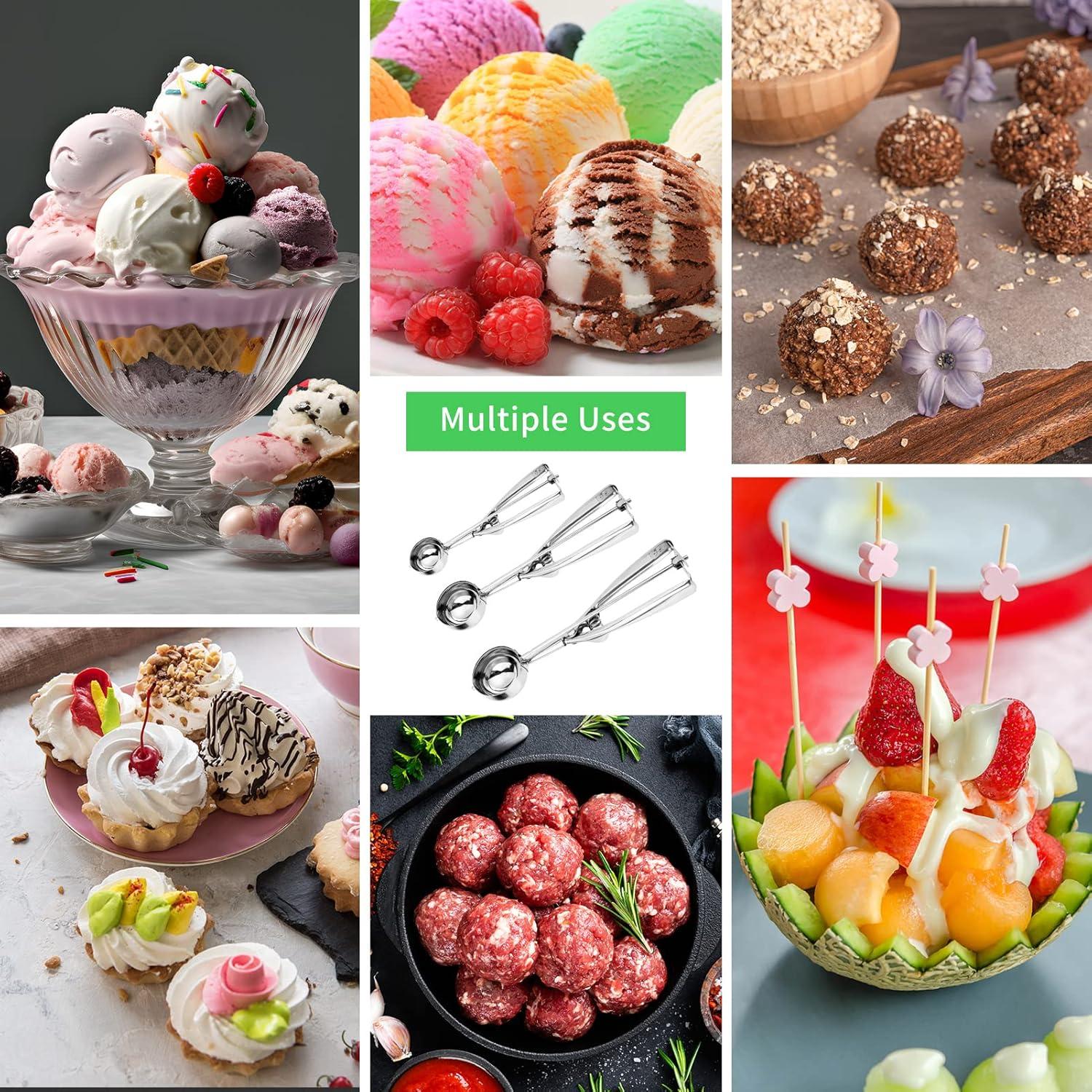 Juego de 3 cucharas para helado AOULELA - Acero inoxidable