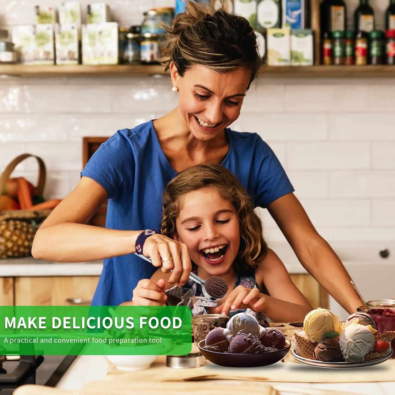 Juego de 3 cucharas para helado AOULELA - Acero inoxidable