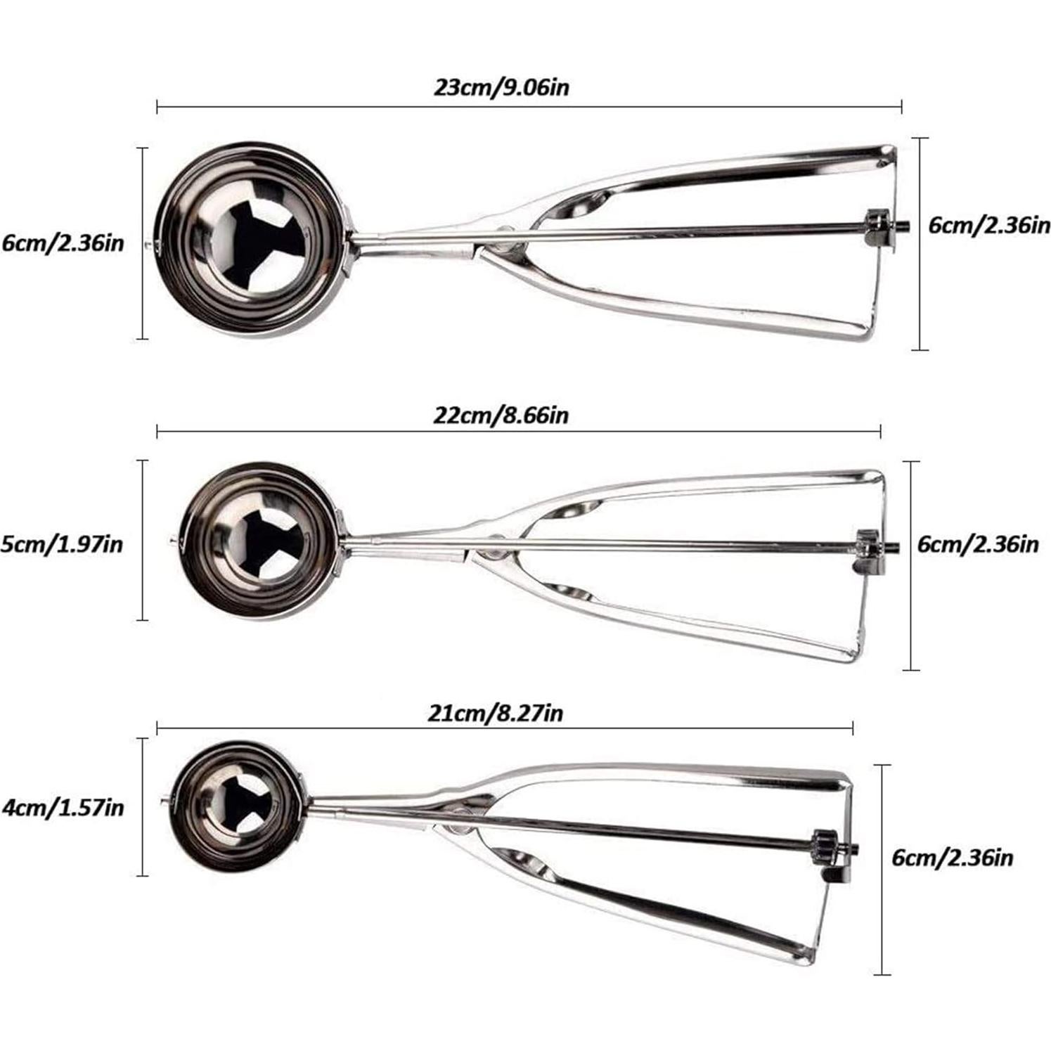 Juego de cucharas para galletas 3 PCS acero inoxidable