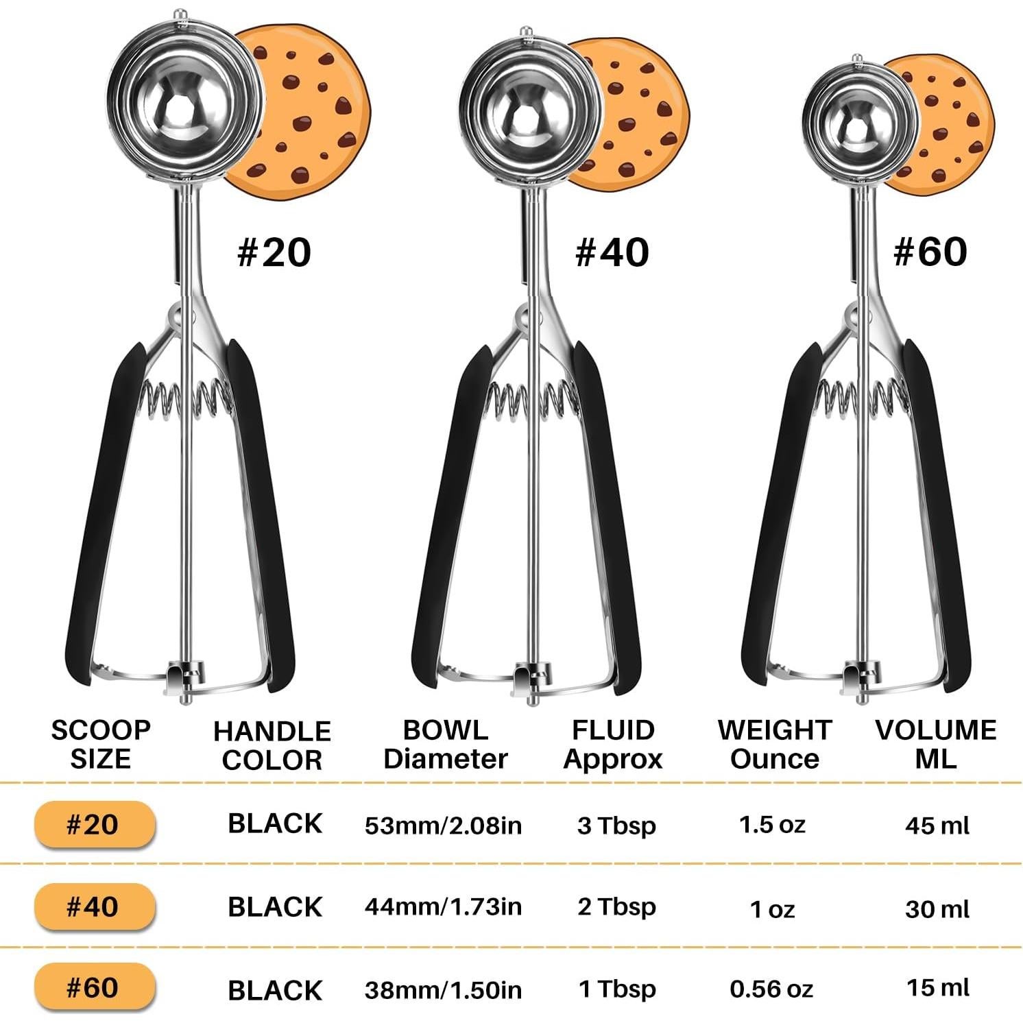Juego de cucharas para galletas JUNADAEL 3 piezas acero inoxidable