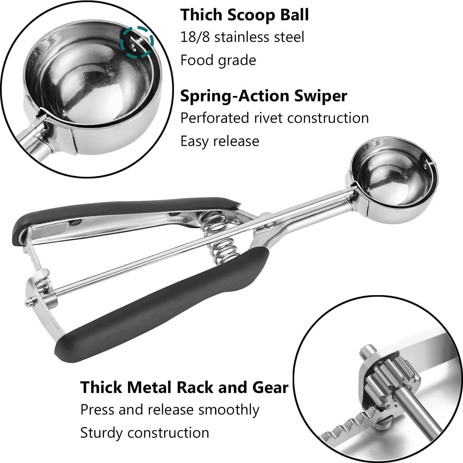 Juego de cucharas para galletas JUNADAEL 3 piezas acero inoxidable