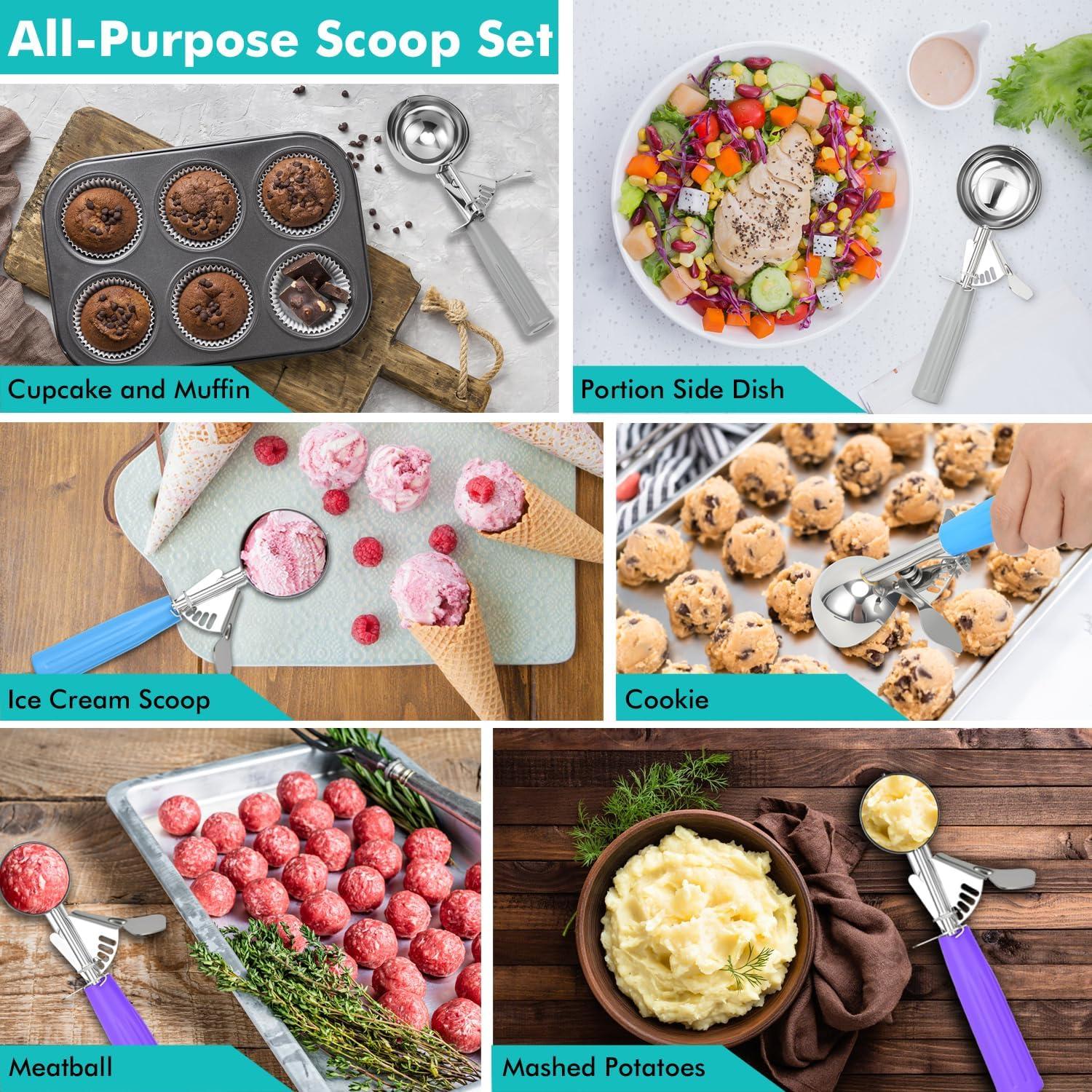 Juego de cucharas dosificadoras JUNADAEL - 3 tamaños 34g, 57g, 113g