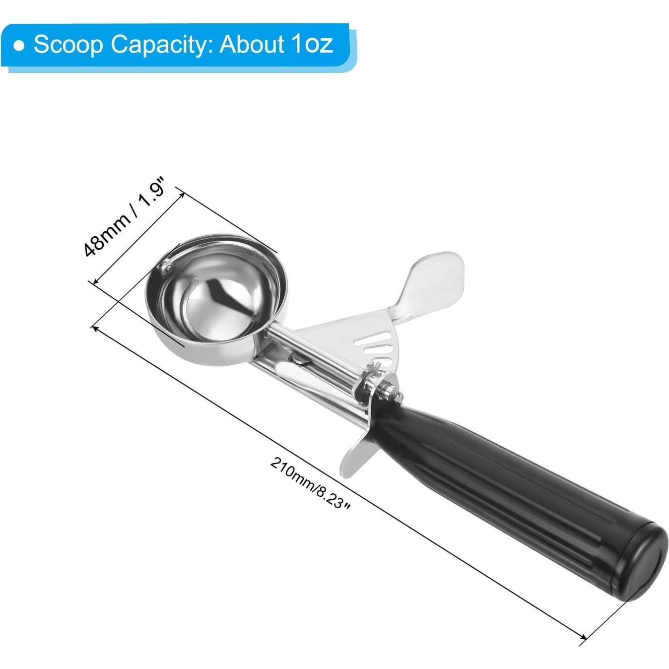 Cucharón de Helado PATIKIL 28.35ml Acero Inoxidable Negro