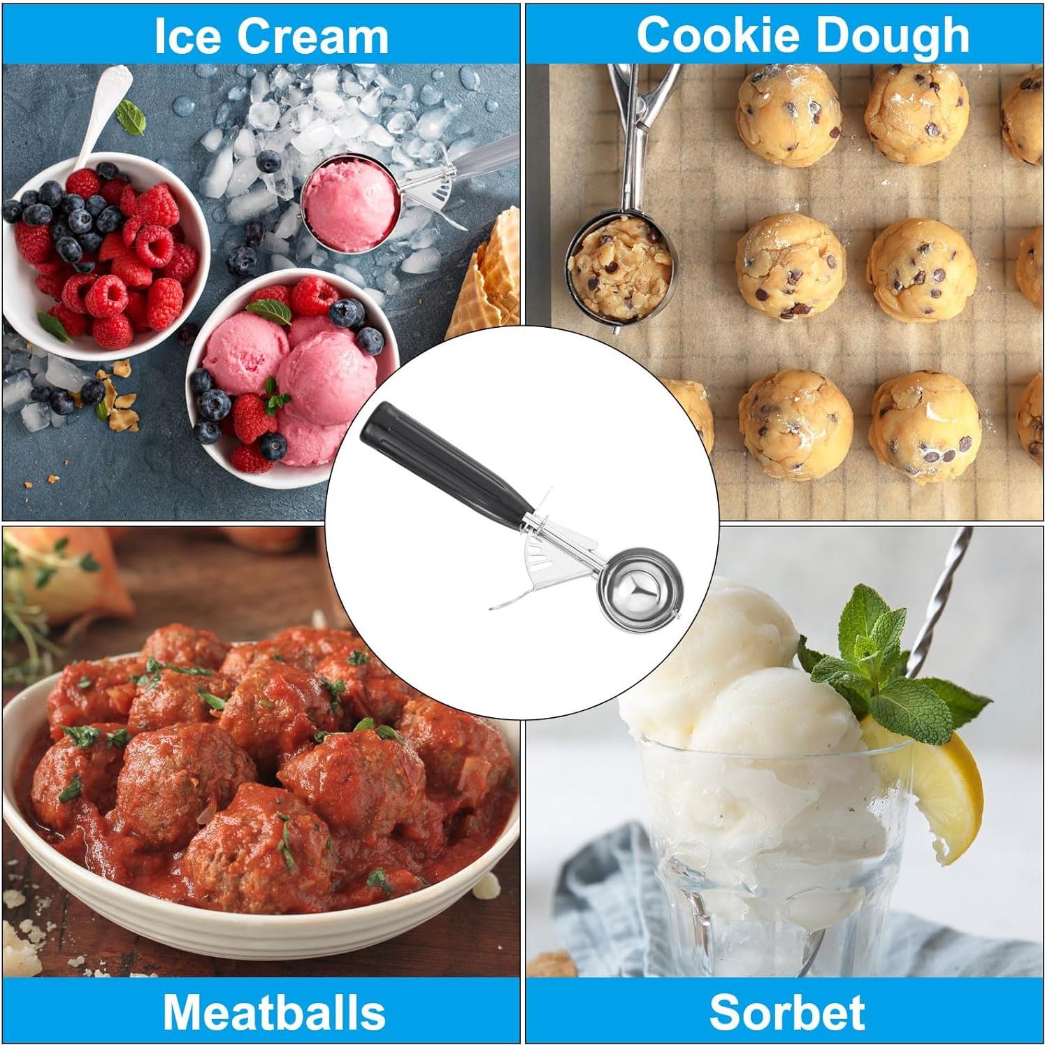 Cucharón de Helado PATIKIL 28.35ml Acero Inoxidable Negro