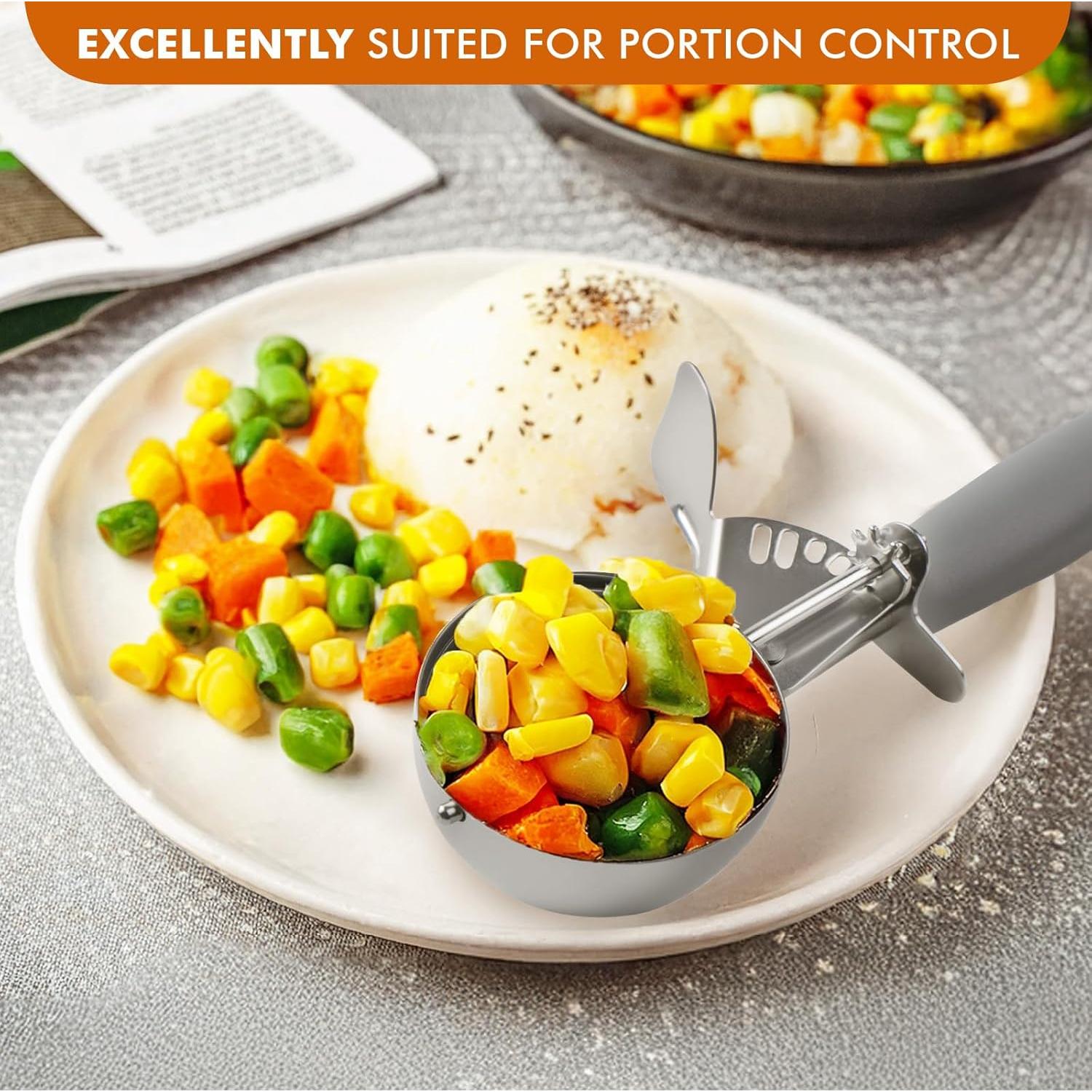 Cucharón Disher #8 H-Min 4 OZ Acero Inoxidable Mango Gris