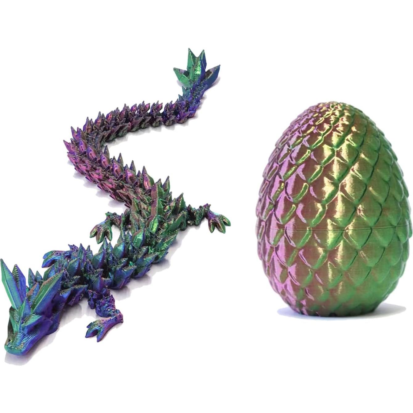 Huevo Dragón 3D Zobetro Amarillo y Verde Decorativo