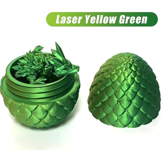 Huevo Dragón 3D Zobetro Amarillo y Verde Decorativo