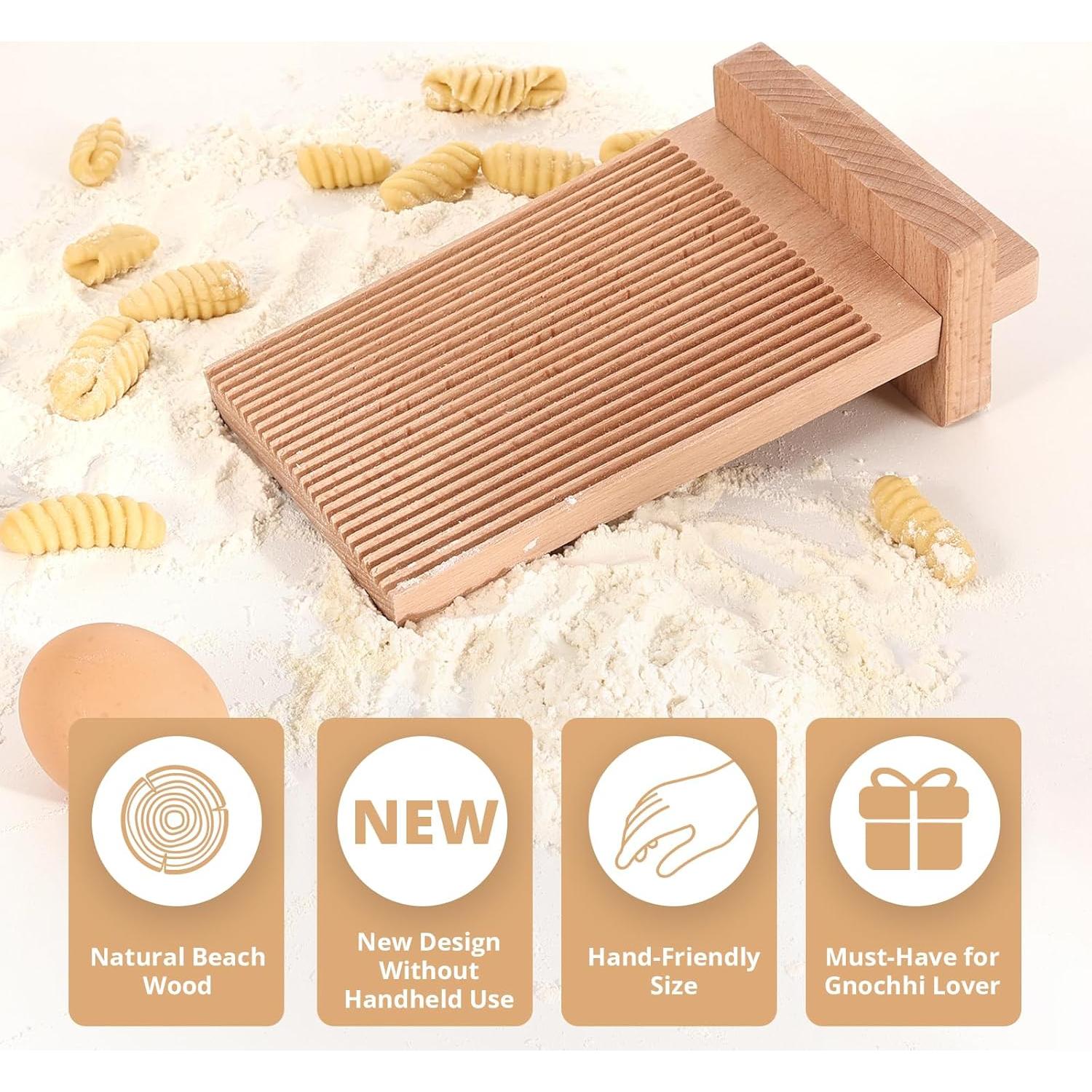 Tabla de Gnocchi Manual Tinada de Madera de Haya 19.81 cm
