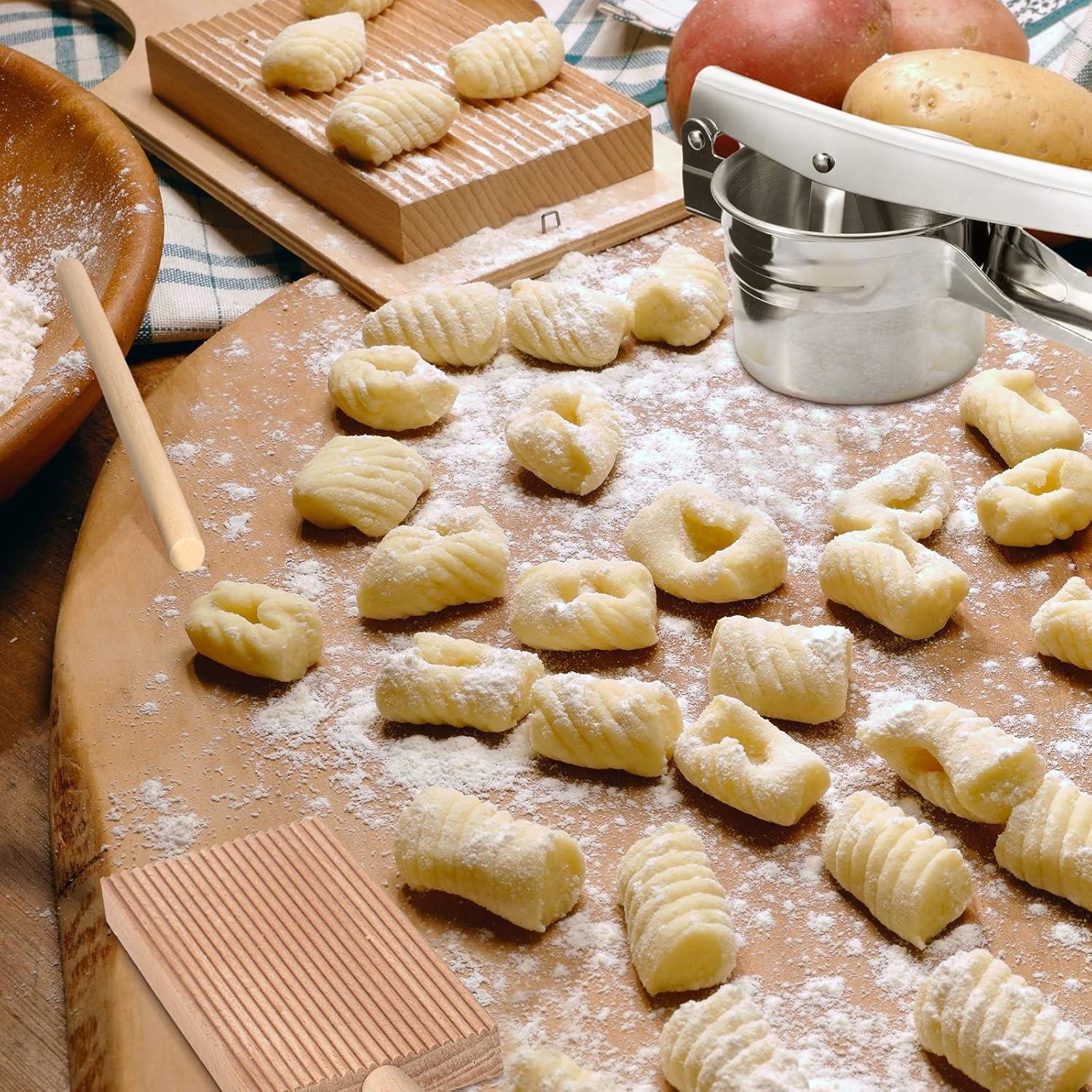Juego de 4 Piezas para Gnocchi Patelai - Prensa, Rodillo, Paleta y Raspador