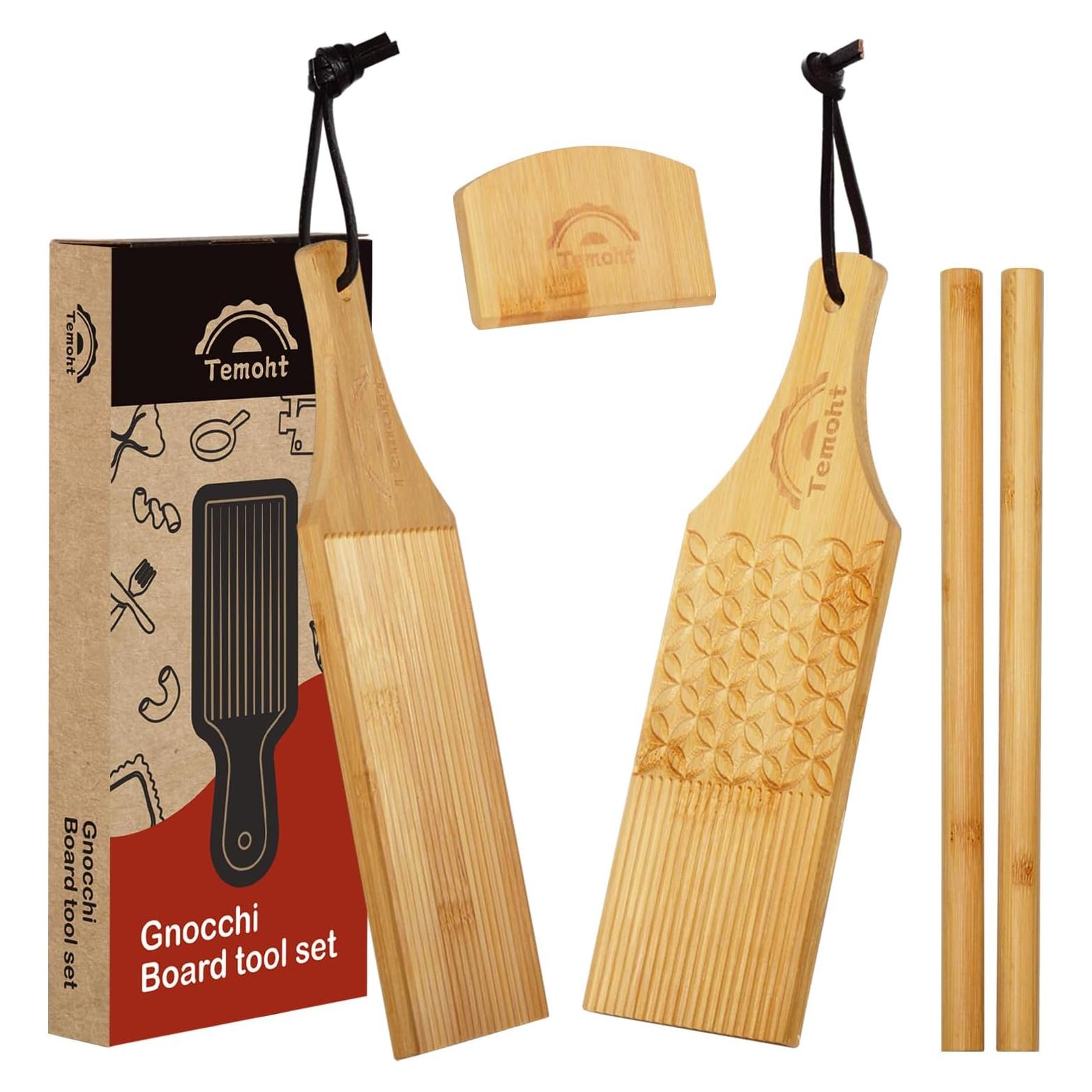 Juego de Tabla de Gnocchi Temoht - 2 Tablas, 2 Rodillos, Cortador