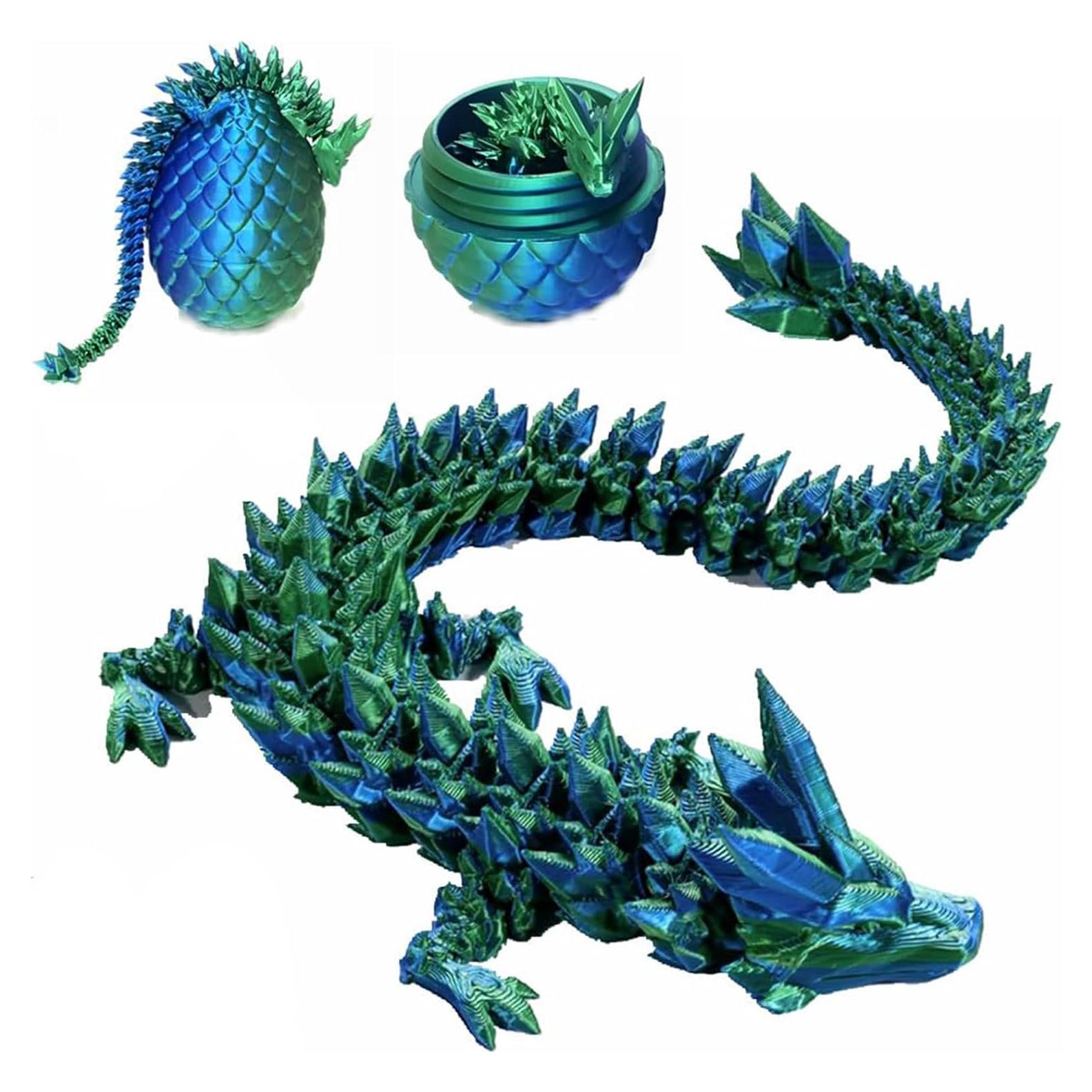 Huevo Sorpresa Dragón 3D YTRXYLKL Verde Decorativo