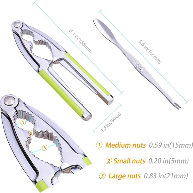 Rompe Nueces Vicsamer con Mango Antideslizante y 2 Tenedores