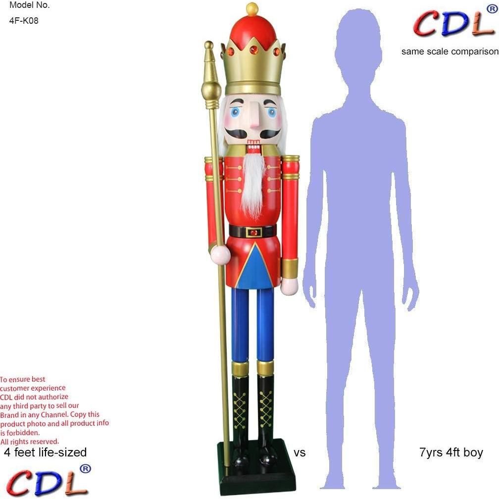 Rey Cascanueces de Madera CDL 4 pies Rojo K08 Decoración