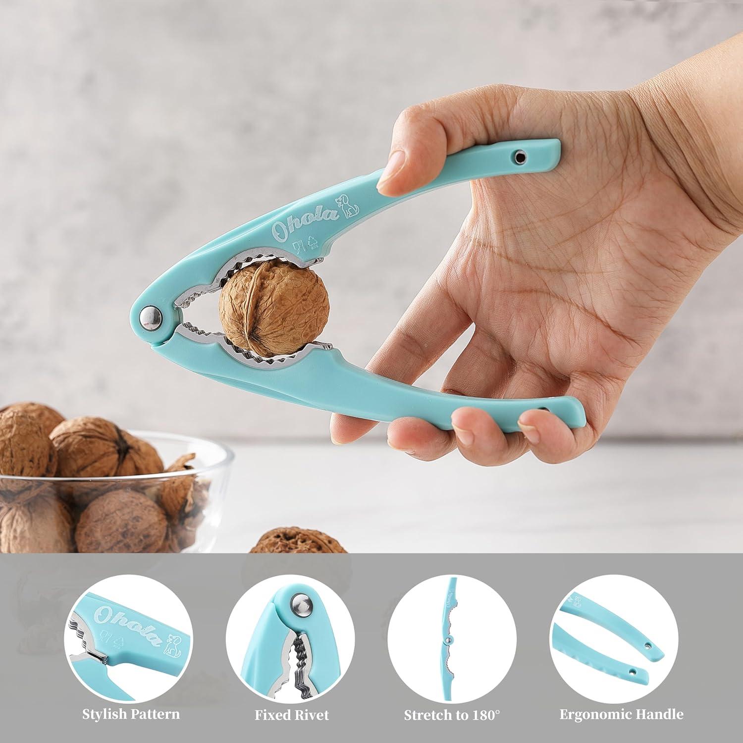 Cascanueces de Acero Inoxidable OHOLA - 2 Piezas, Mango Ergonómico