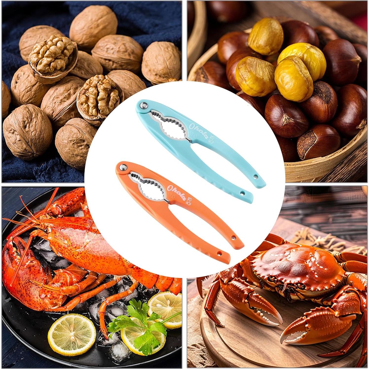 Cascanueces de Acero Inoxidable OHOLA - 2 Piezas, Mango Ergonómico