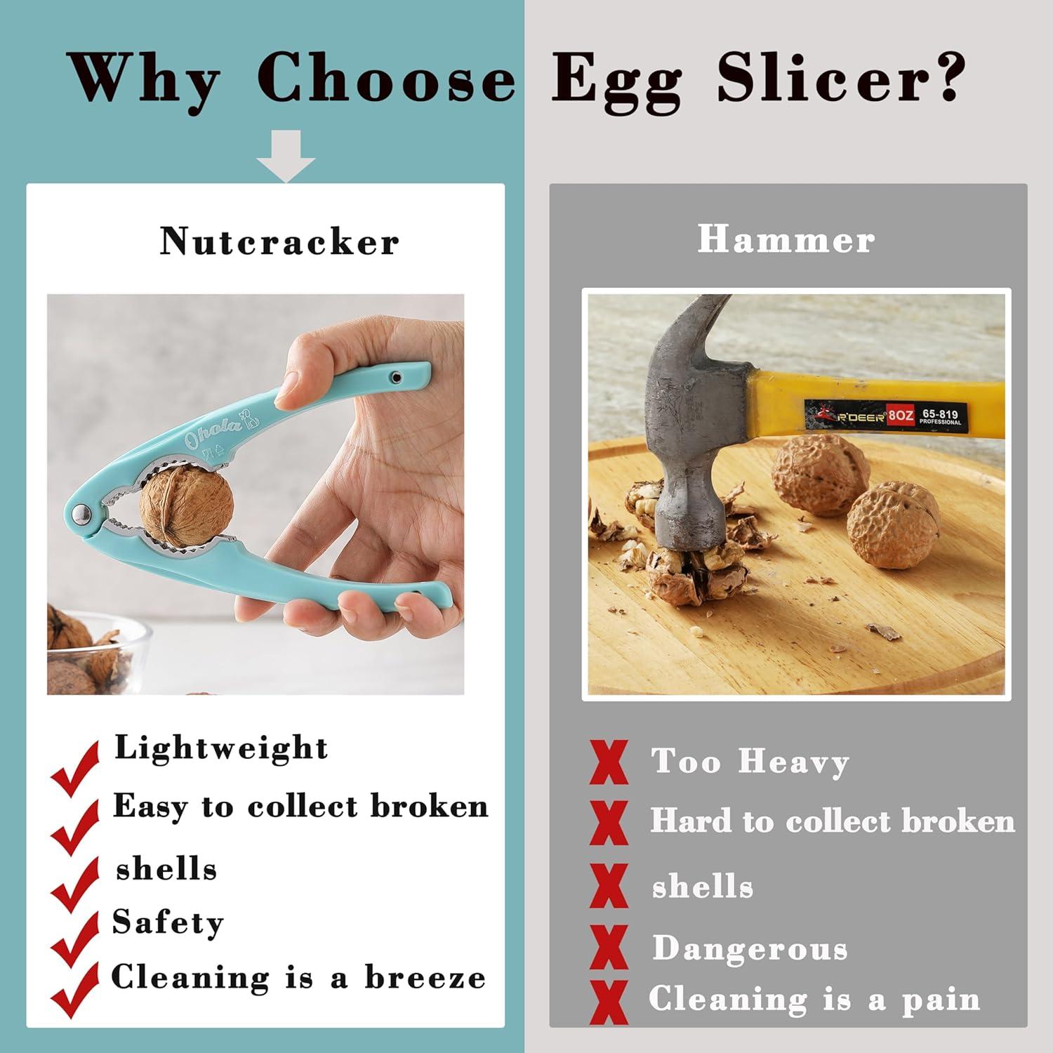 Cascanueces de Acero Inoxidable OHOLA - 2 Piezas, Mango Ergonómico