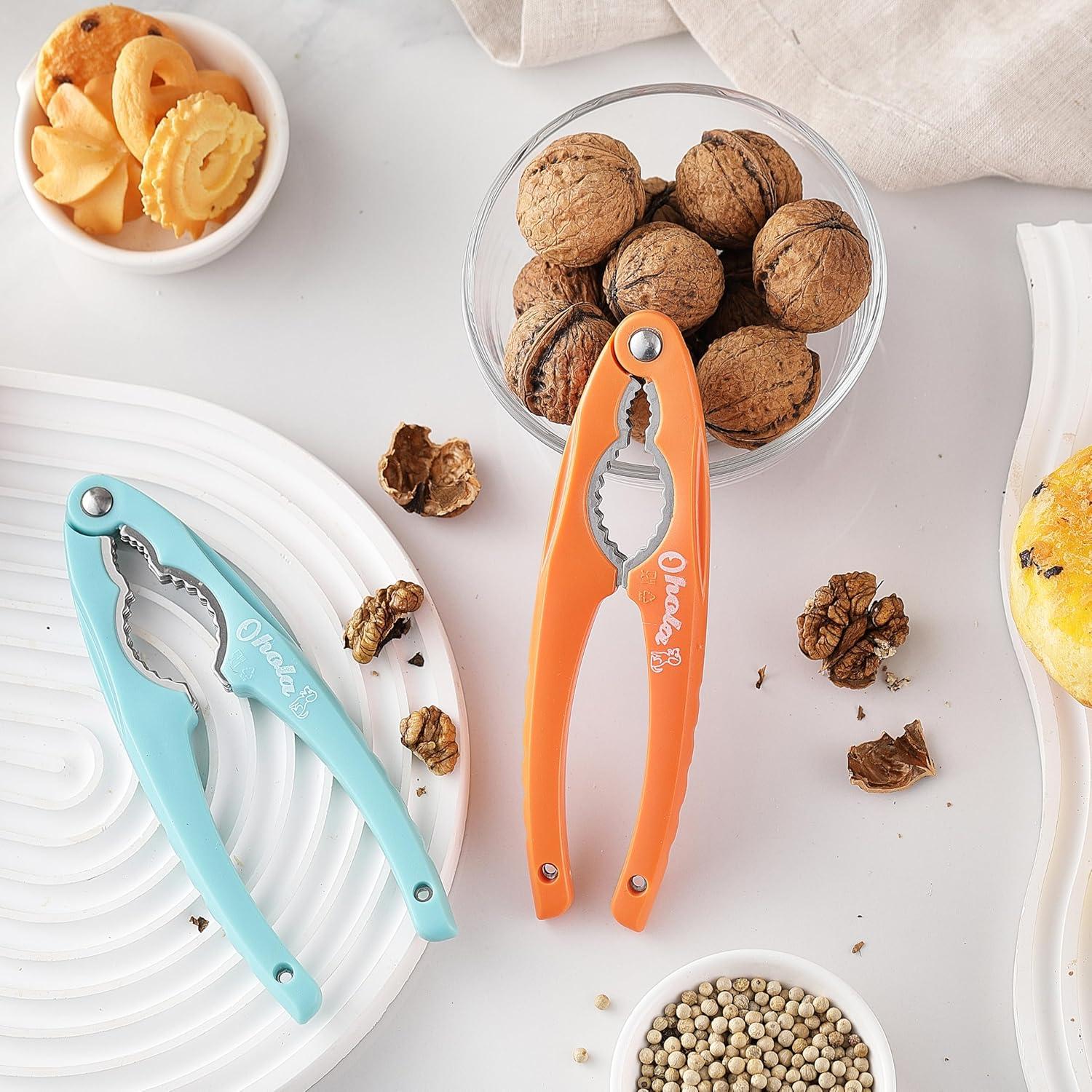 Cascanueces de Acero Inoxidable OHOLA - 2 Piezas, Mango Ergonómico