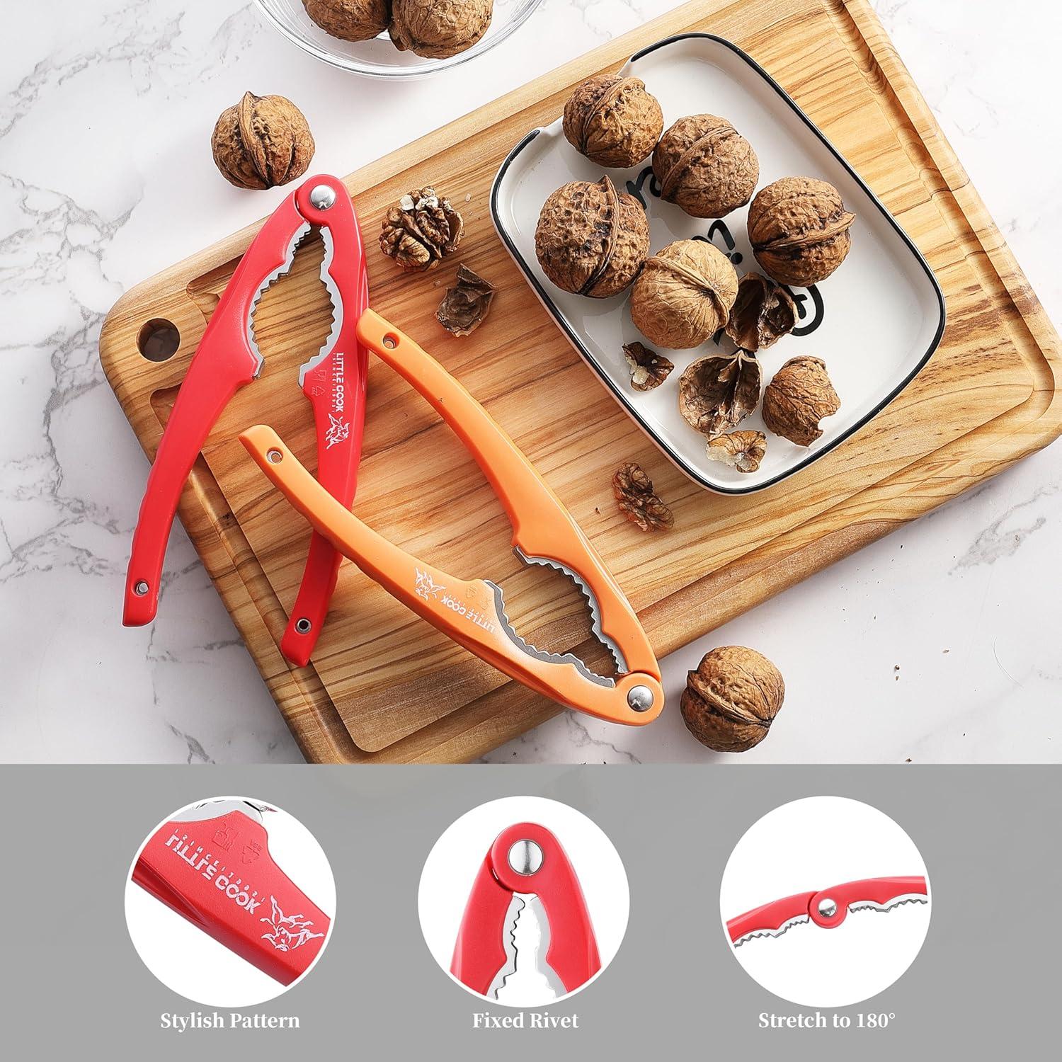 Cascanueces de Acero Inoxidable Little Cook - 2 Piezas, Ergonómico