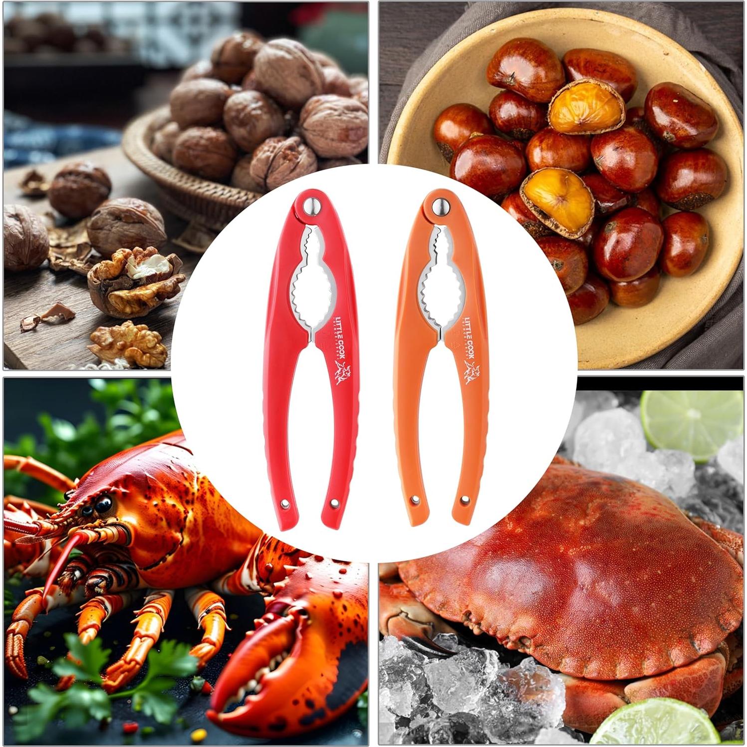 Cascanueces de Acero Inoxidable Little Cook - 2 Piezas, Ergonómico