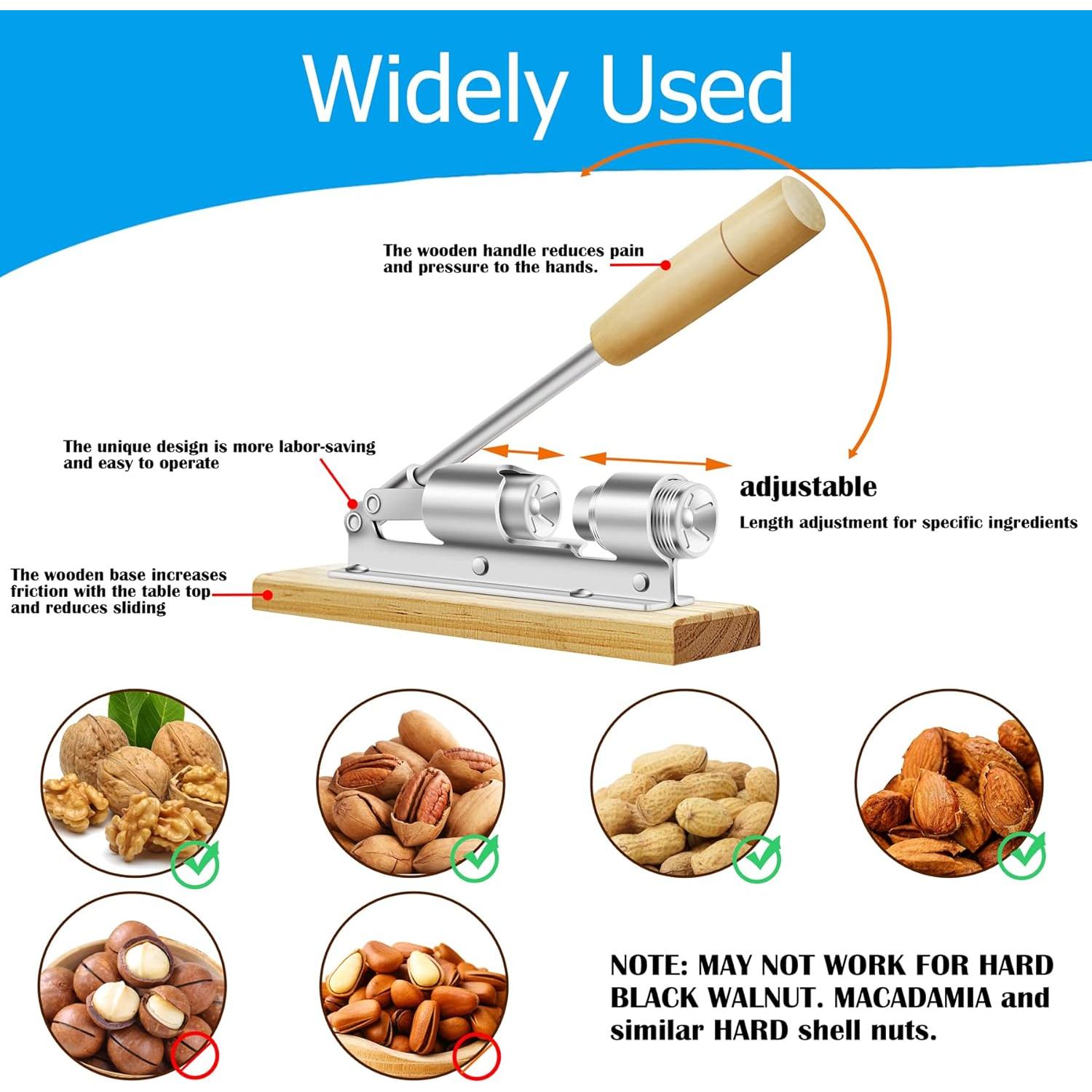 Cascanueces Ajustable HOFHTD de Acero para Pecanas y Nueces