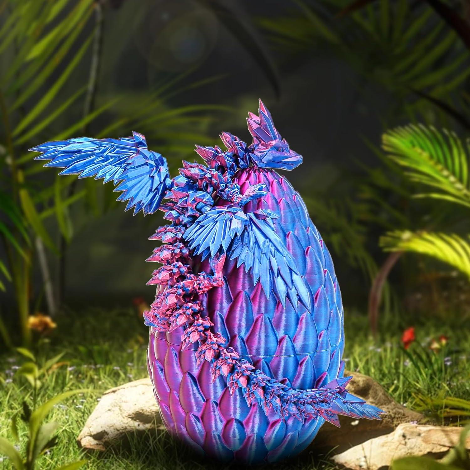 Huevo de Dragón Gradiente - Juguete Articulado Azul Púrpura