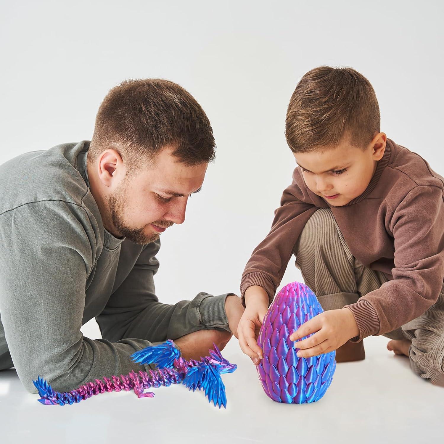 Huevo de Dragón Gradiente - Juguete Articulado Azul Púrpura