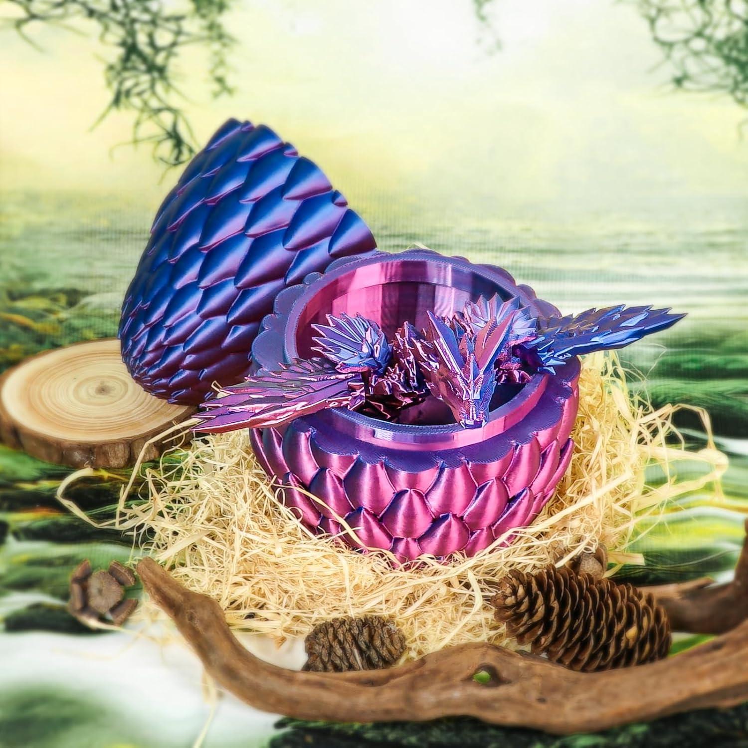 Huevo de Dragón Gradiente - Juguete Articulado Azul Púrpura