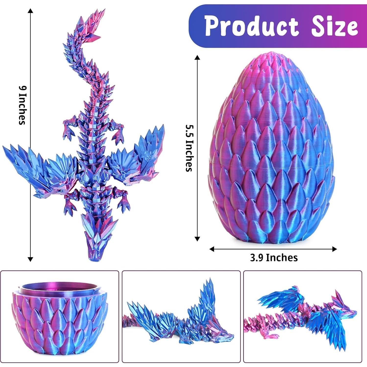 Huevo de Dragón Gradiente - Juguete Articulado Azul Púrpura