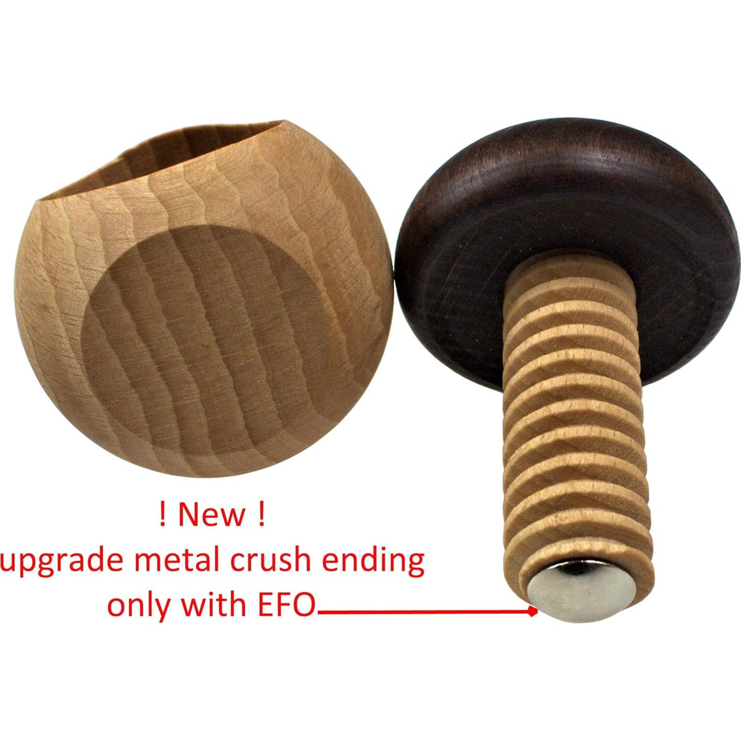 Cascanueces de Madera Efo Hongo - Herramienta Ergonómica para Nueces