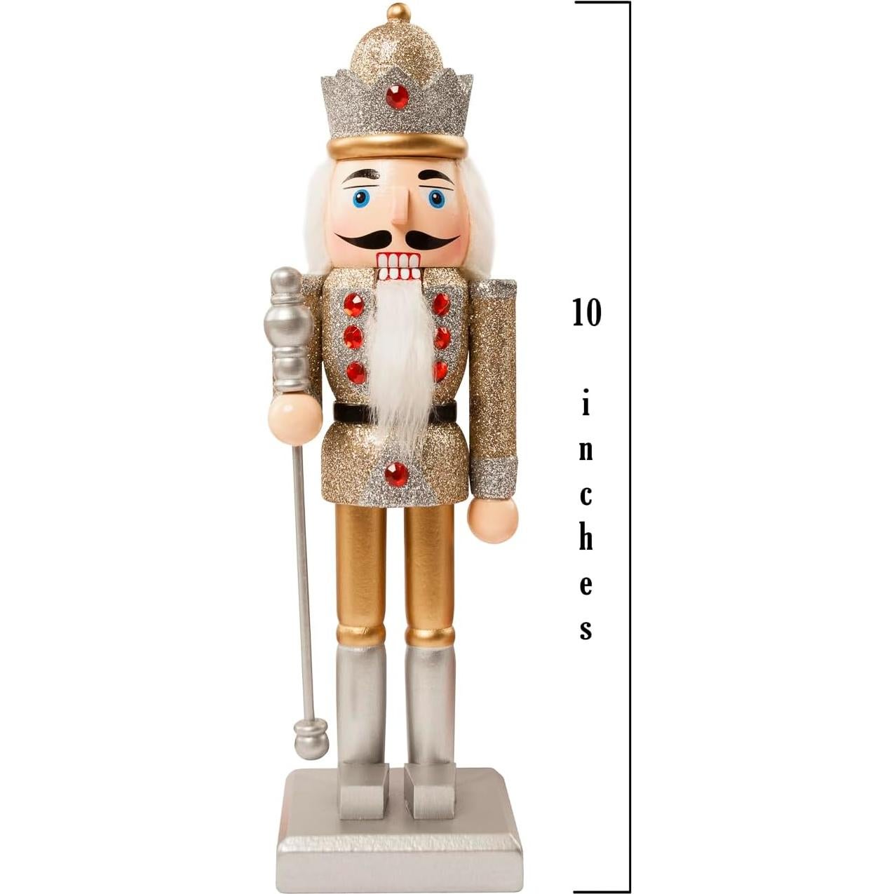 Soldado Cascanueces de Madera Tradicional 25.4 cm Plata