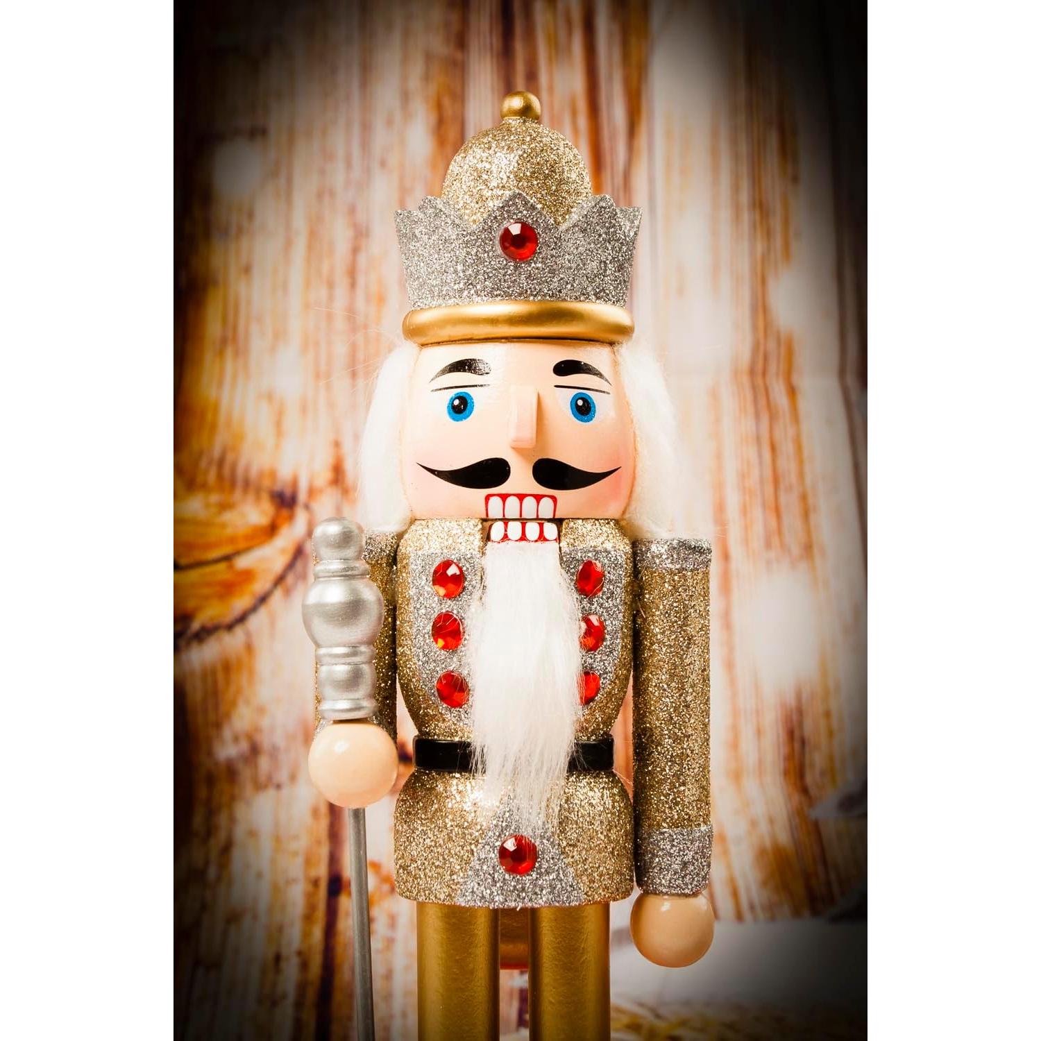 Soldado Cascanueces de Madera Tradicional 25.4 cm Plata