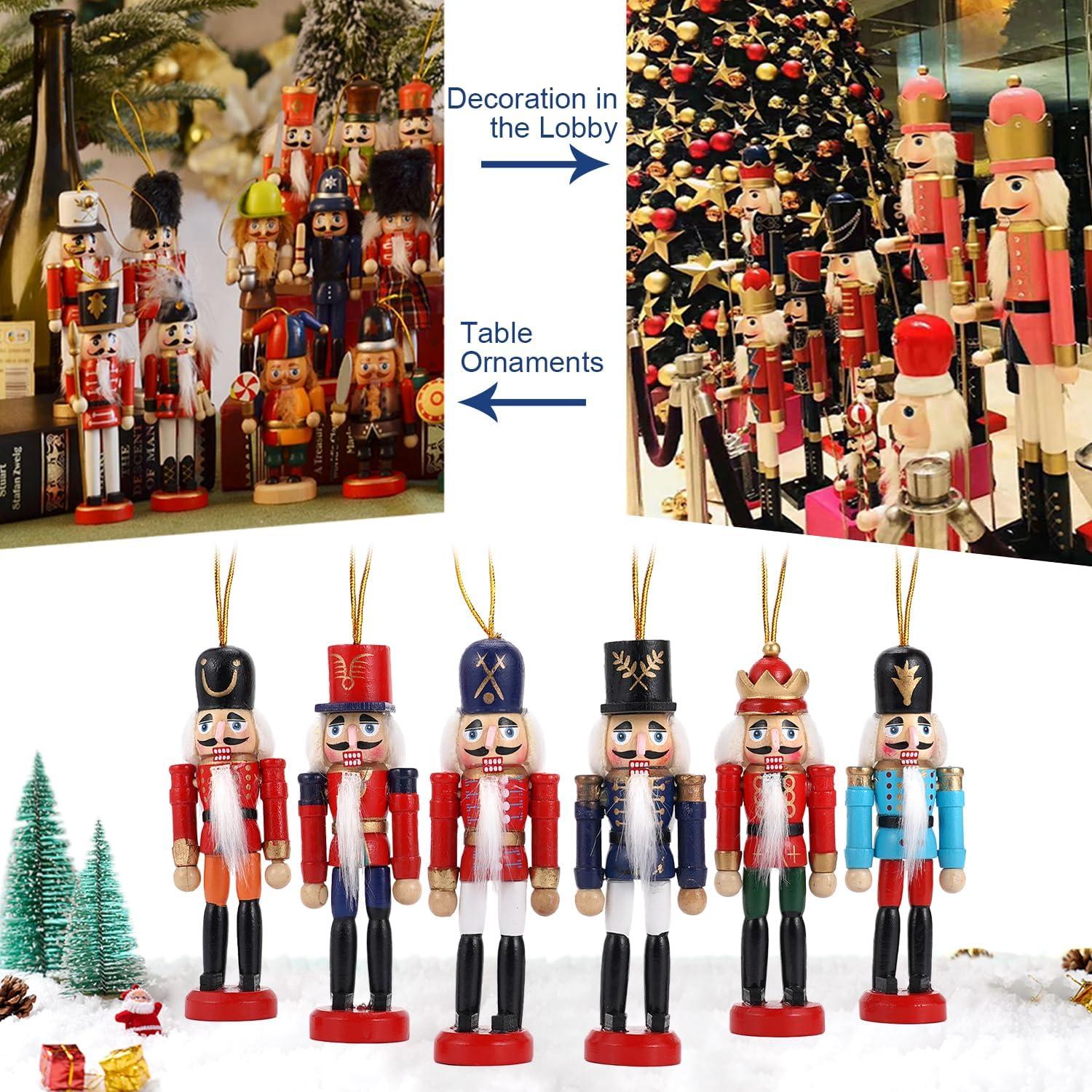 Adornos Navideños Cascanueces de Madera COMBIUBIU - Juego de 6