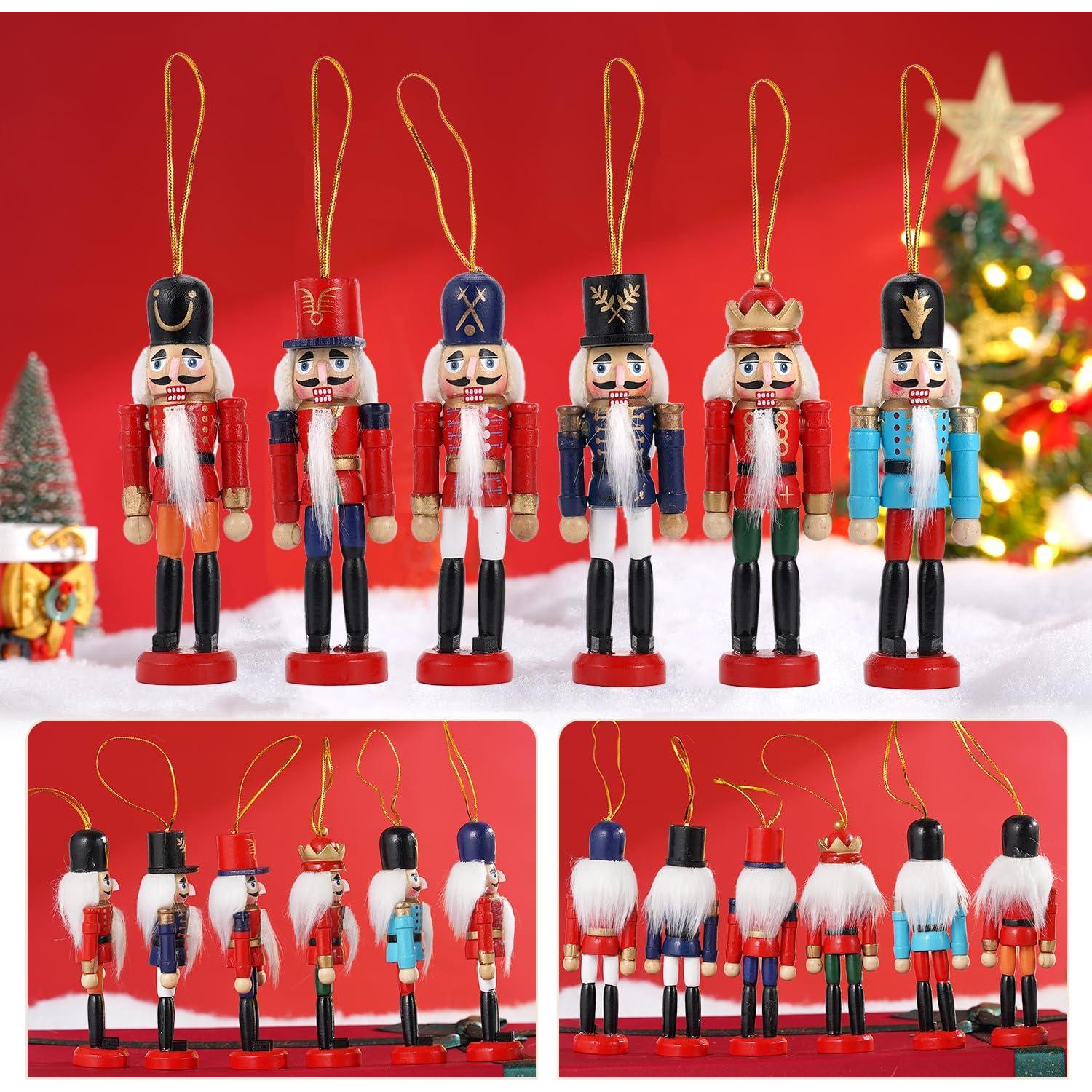 Adornos Navideños Cascanueces de Madera COMBIUBIU - Juego de 6